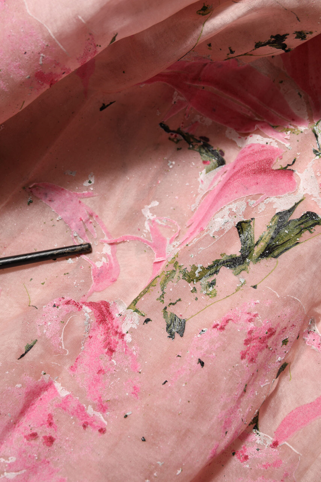 Roze Katoenen Bloemen Geplooide Mouwloze Jurk