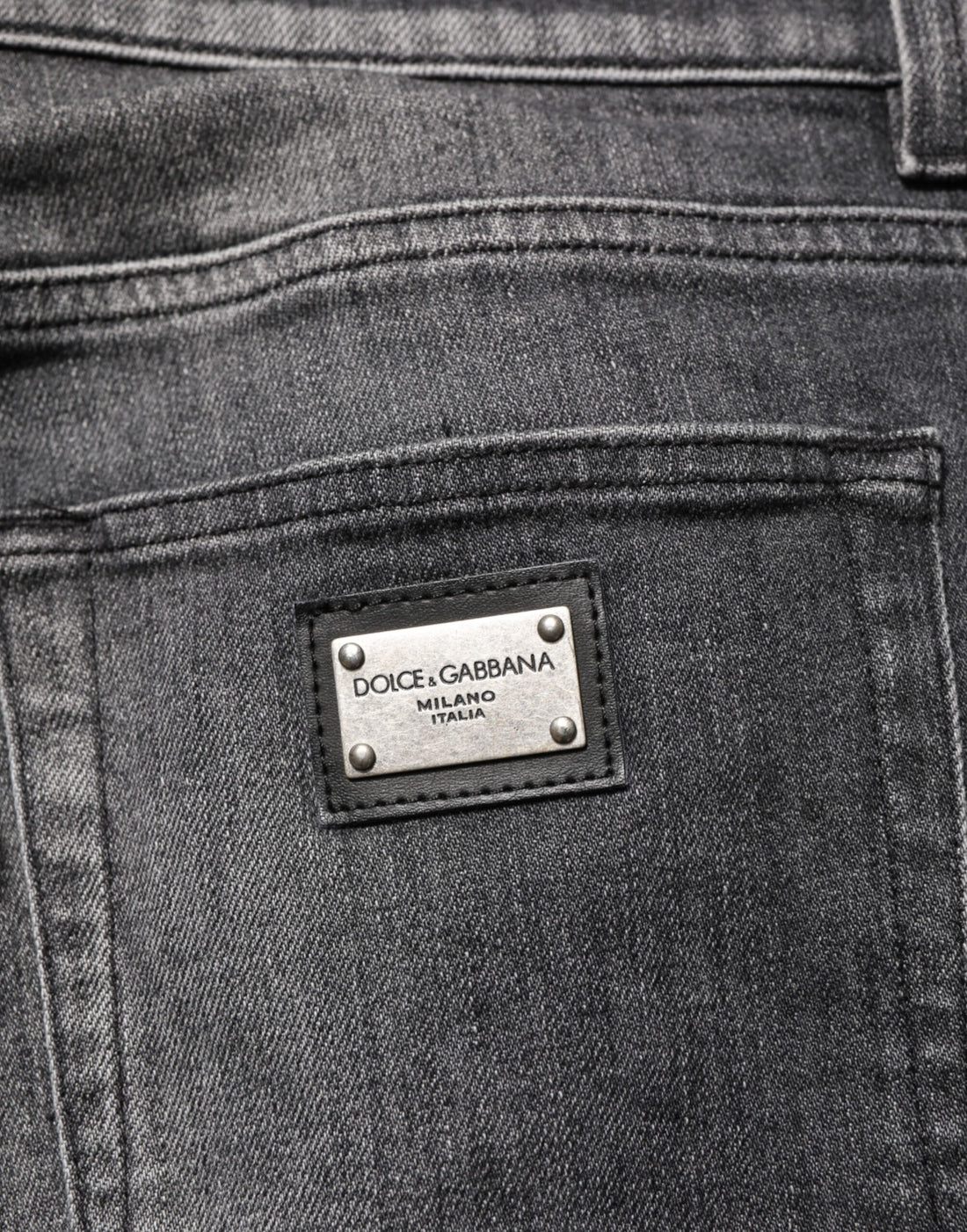 Dolce & Gabbana Black Gray Wash Slim Fit Straight Leg Denim Jeans