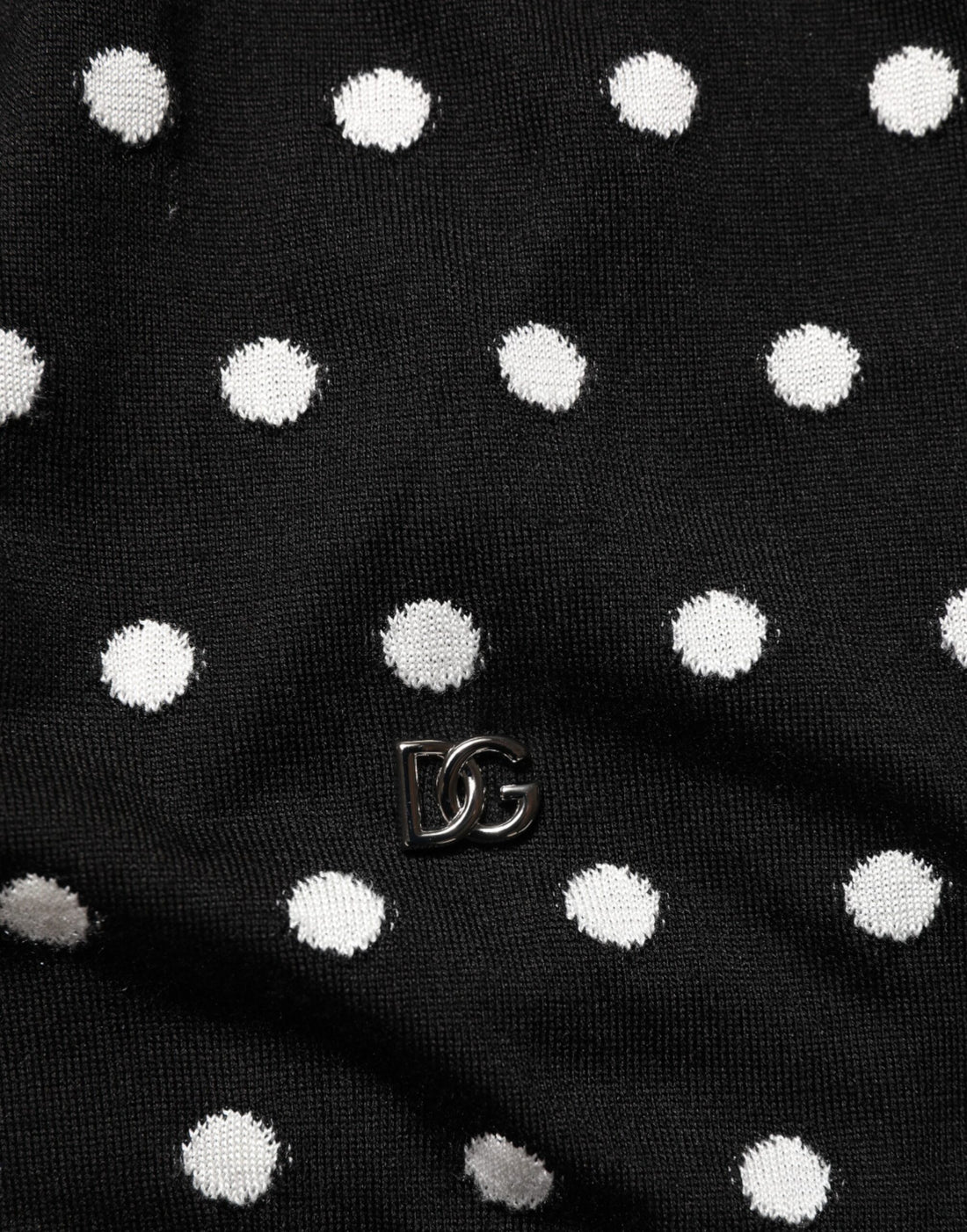 Dolce & Gabbana Black White Stripe Polka V-Neck Pullover Sweater