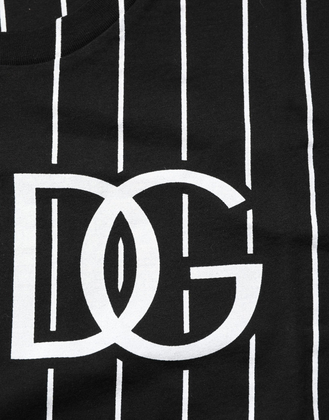 Dolce & Gabbana Black Cotton Polka Dots Round Neck T-shirt