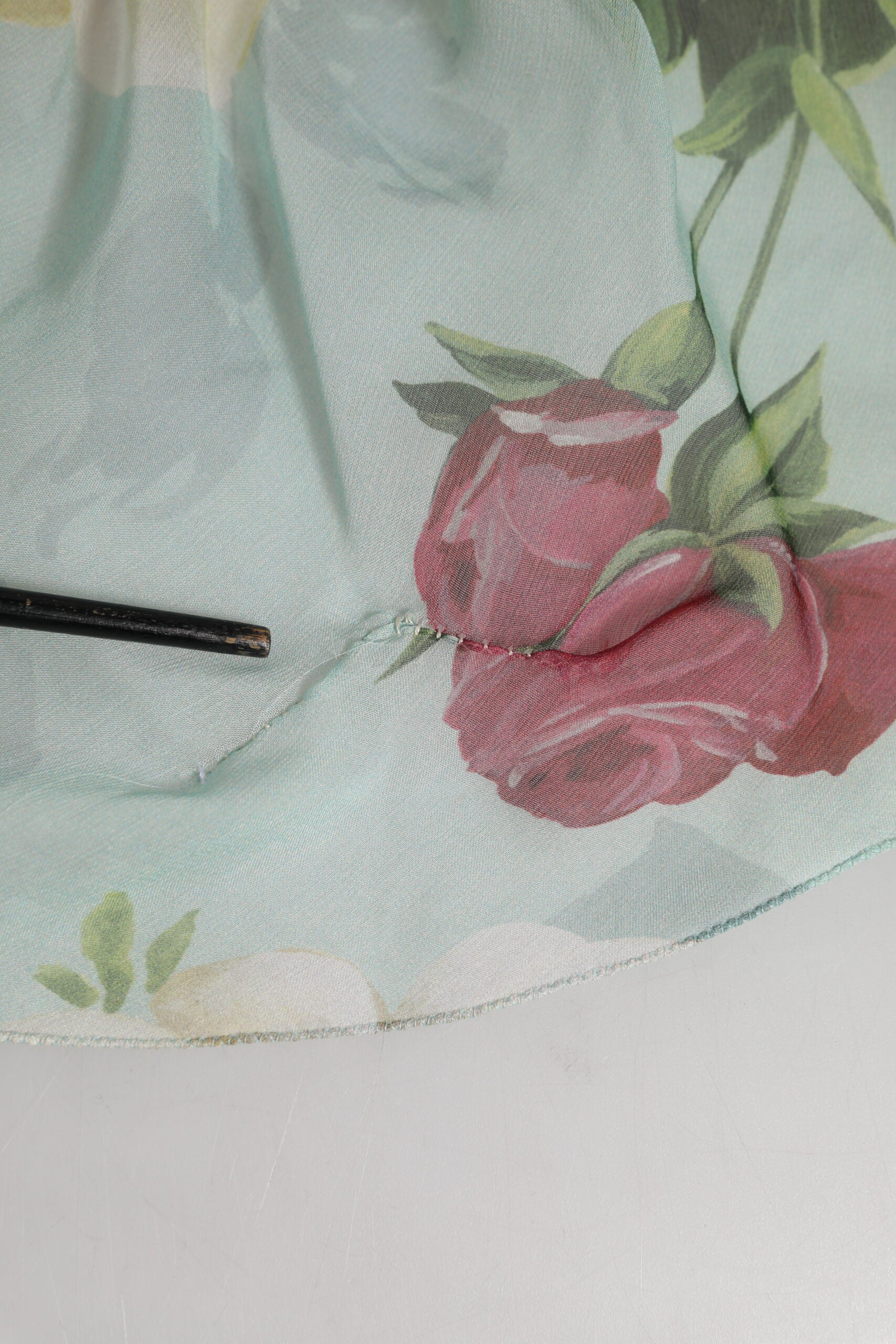 Blauwe Maxi Jurk Met Bloemenprint En Ruches