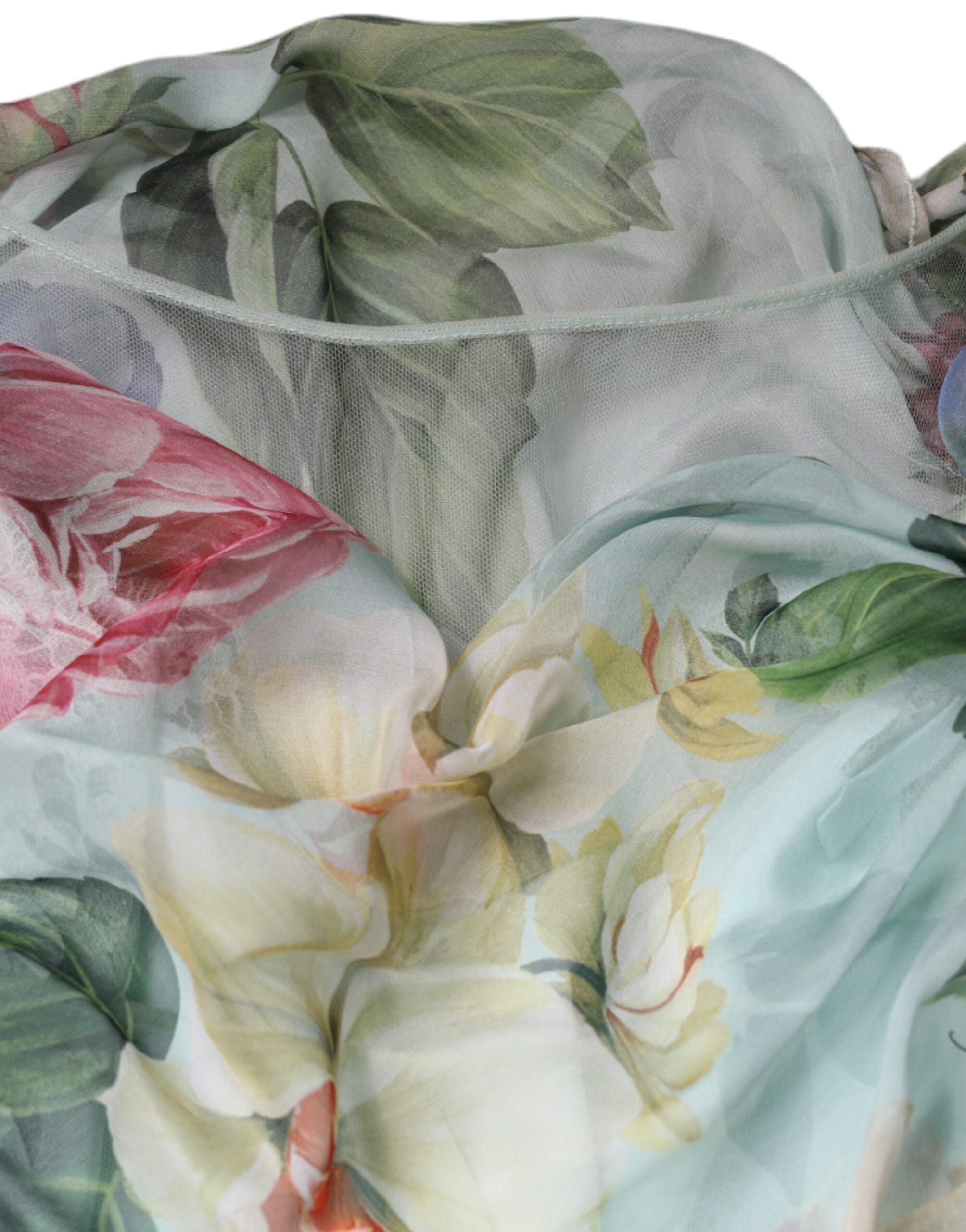 Blauwe Maxi Jurk Met Bloemenprint En Ruches
