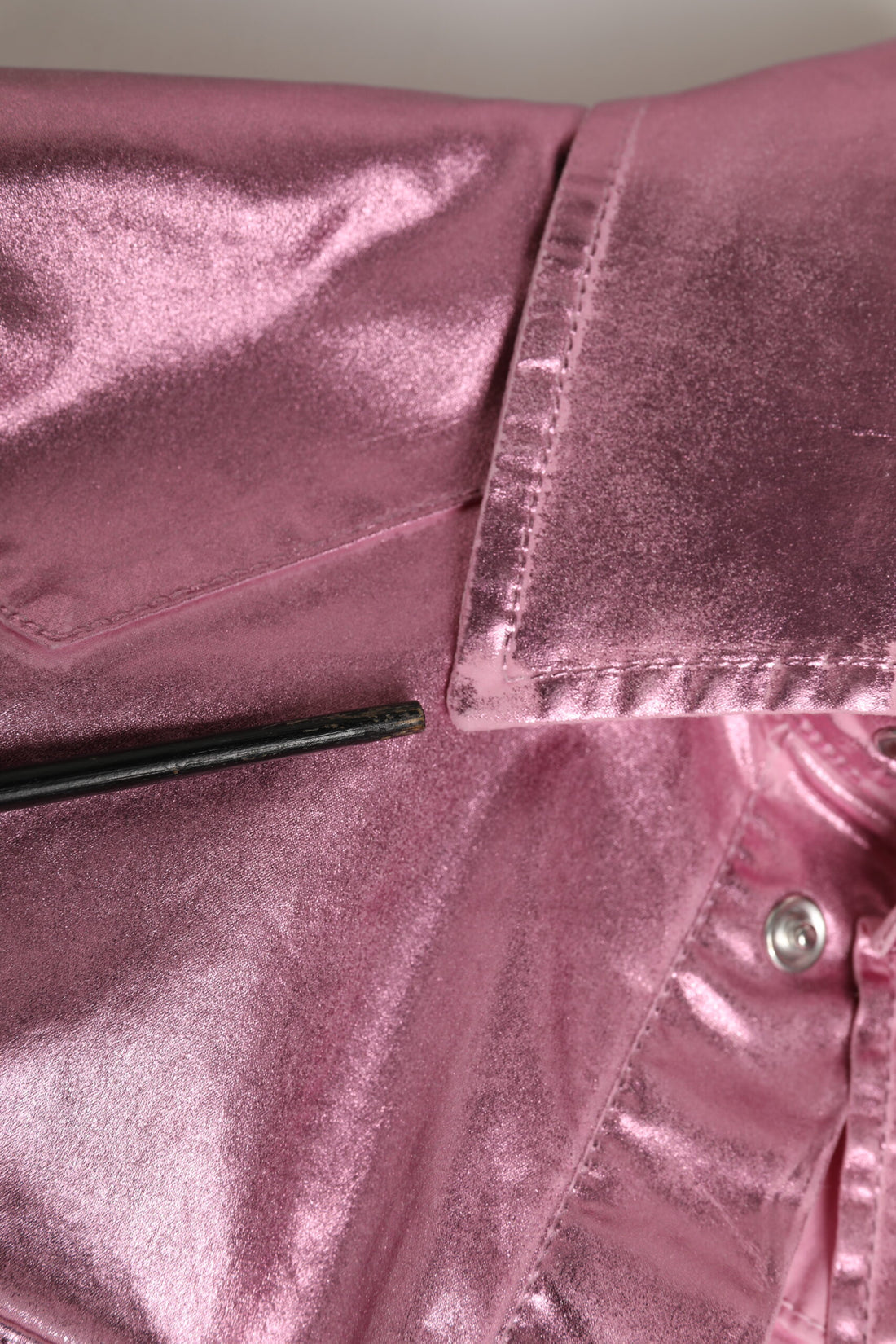Dolce & Gabbana Pink Cotton Stretch Collared Cropped Jacket