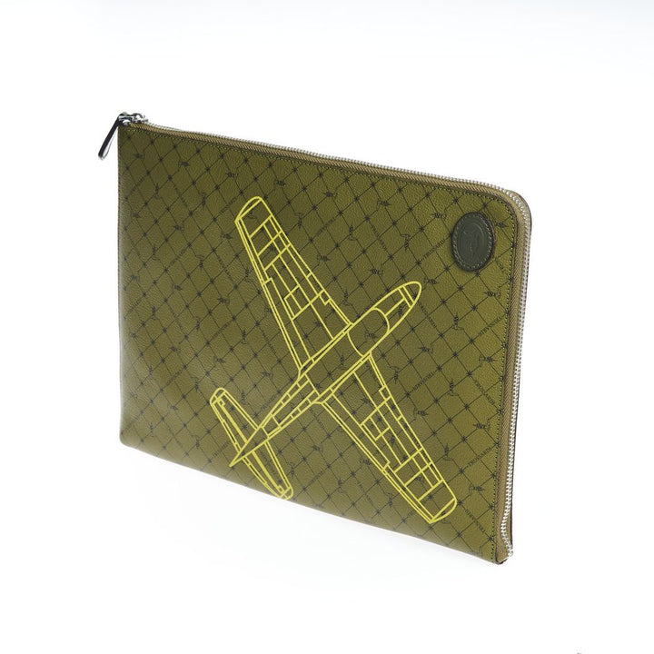 Trussardi Green Leather Men Clutch