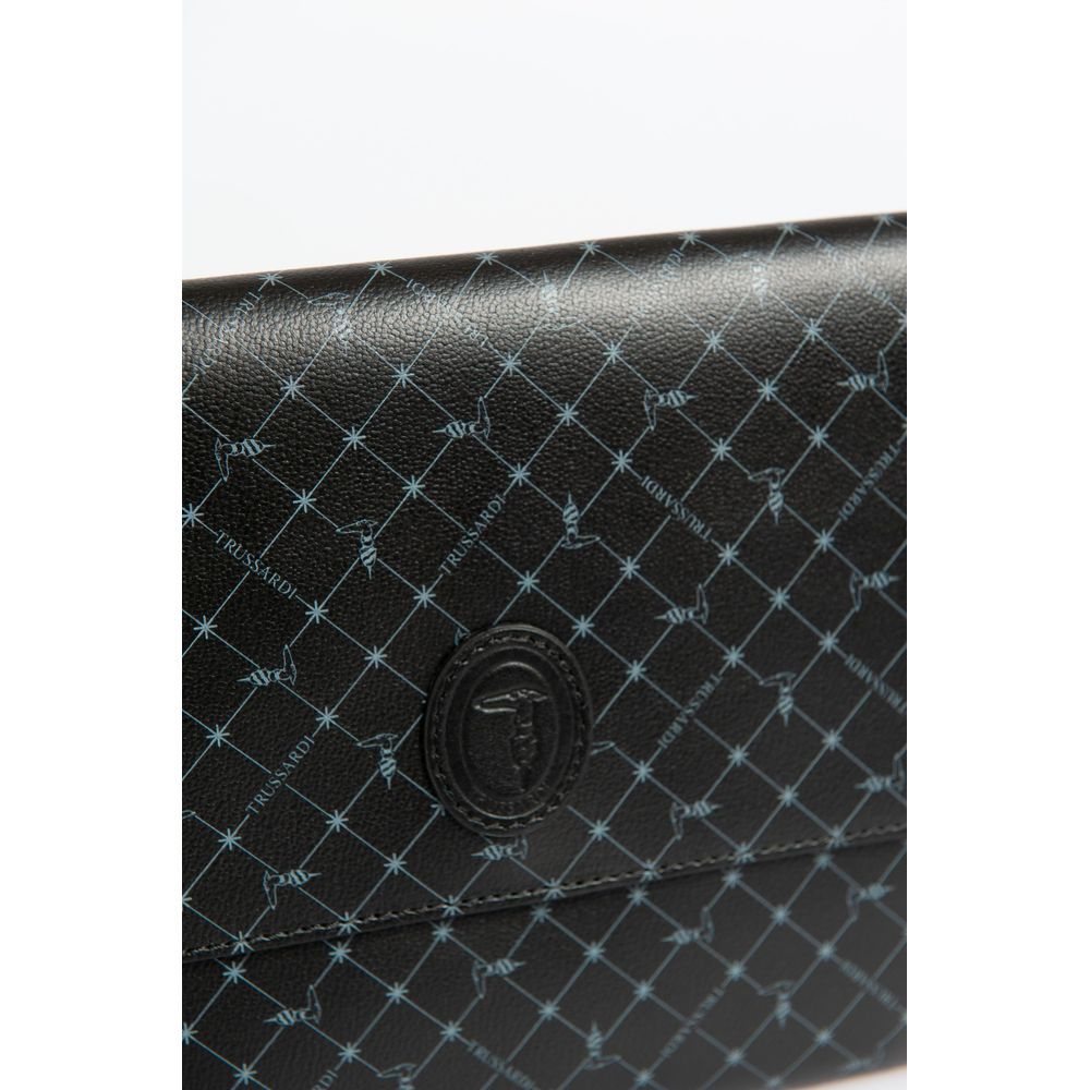 Trussardi Black Polyester Men Clutch