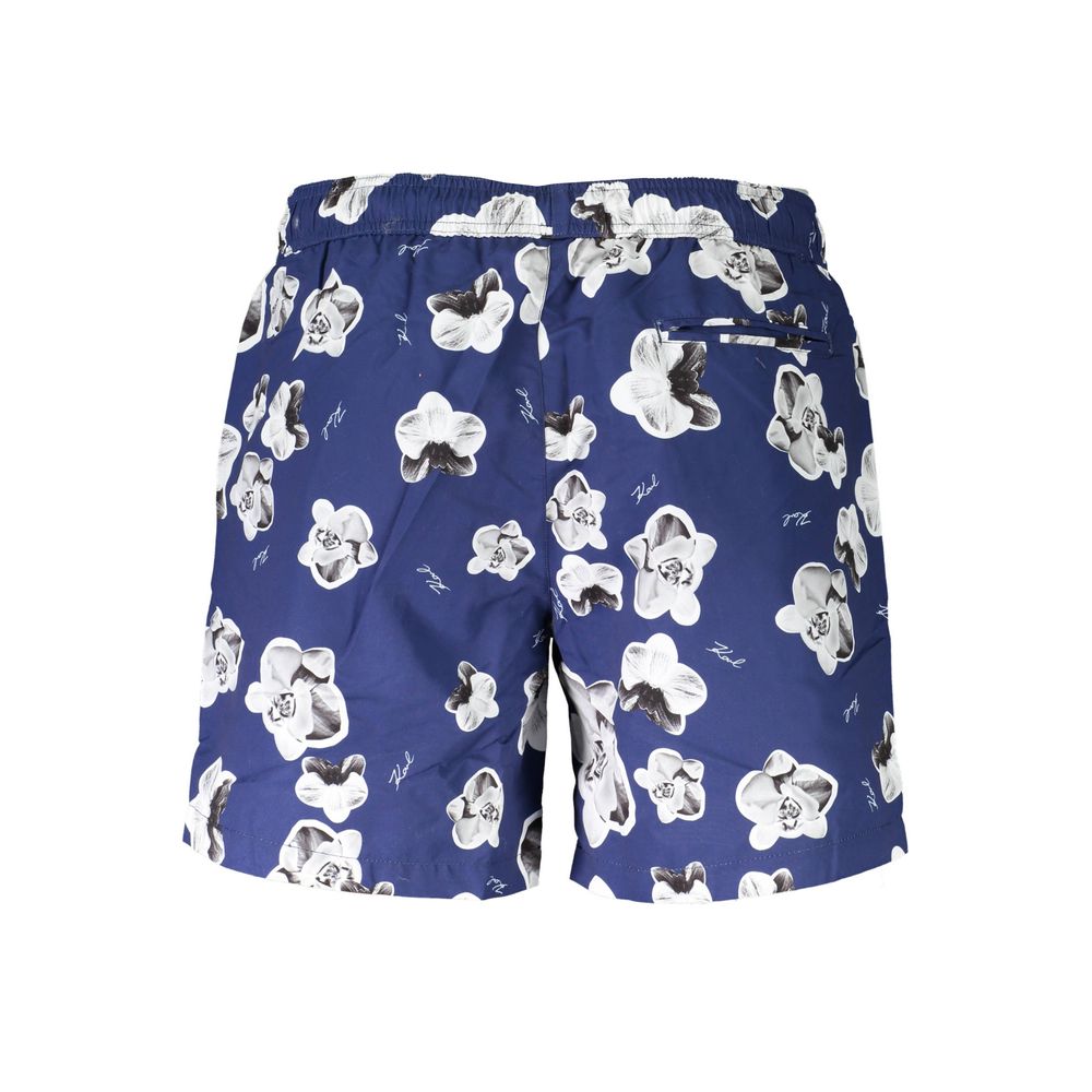 Karl Lagerfeld Blue Polyester Men's Swim Boxer