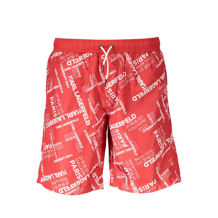 Karl Lagerfeld Red Polyester Men Swimwear