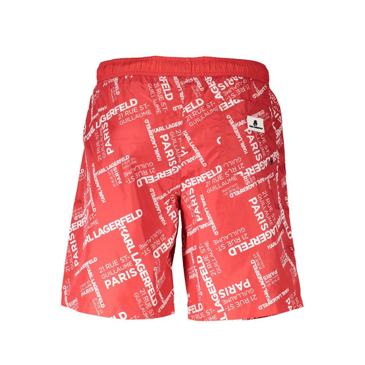 Karl Lagerfeld Red Polyester Men Swimwear