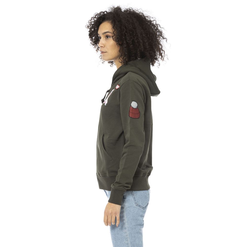 Mr&Mrs Italy Green Cotton Women Hoodie