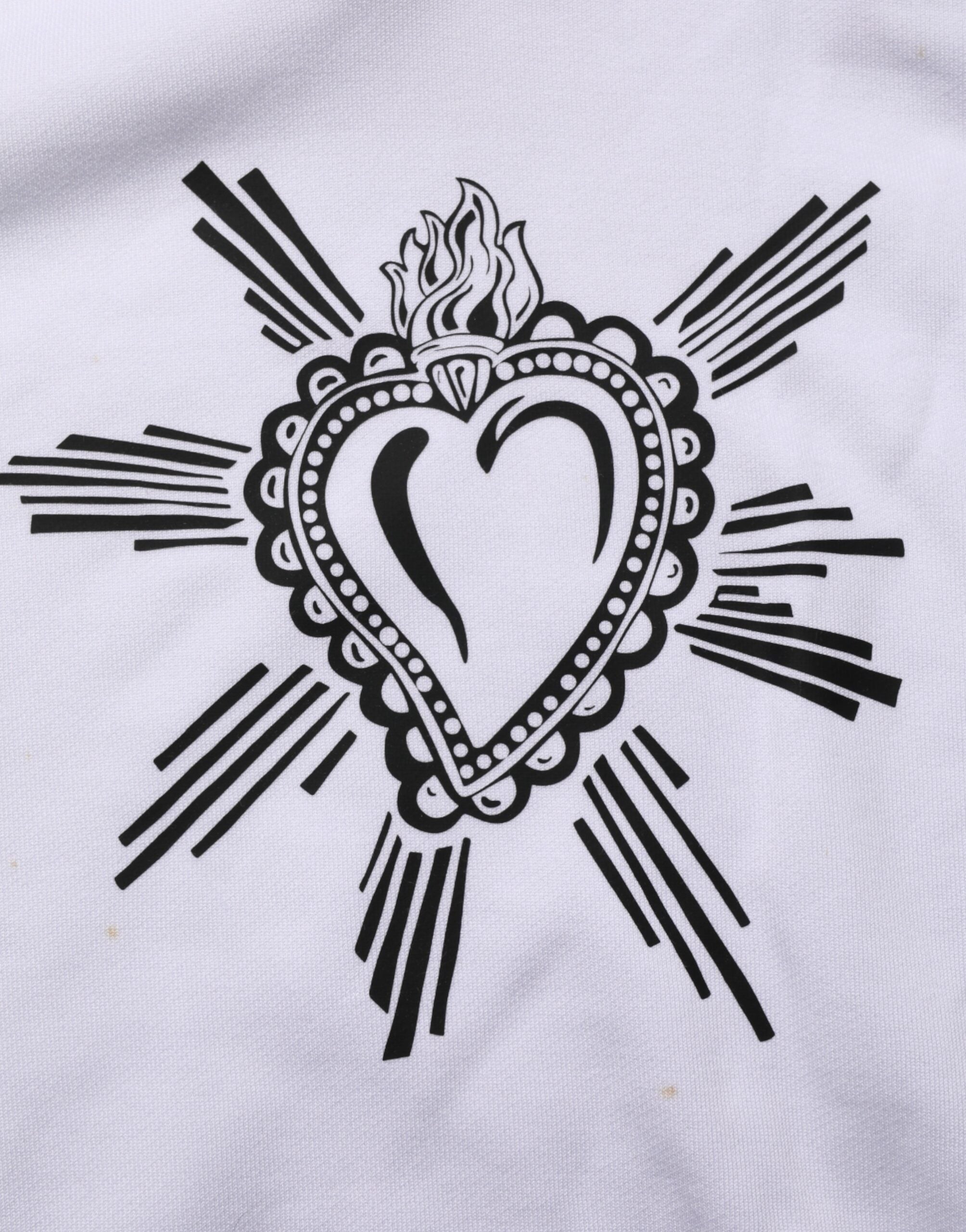 Dolce & Gabbana White Sacred Heart Hooded Sweatshirt Sweater