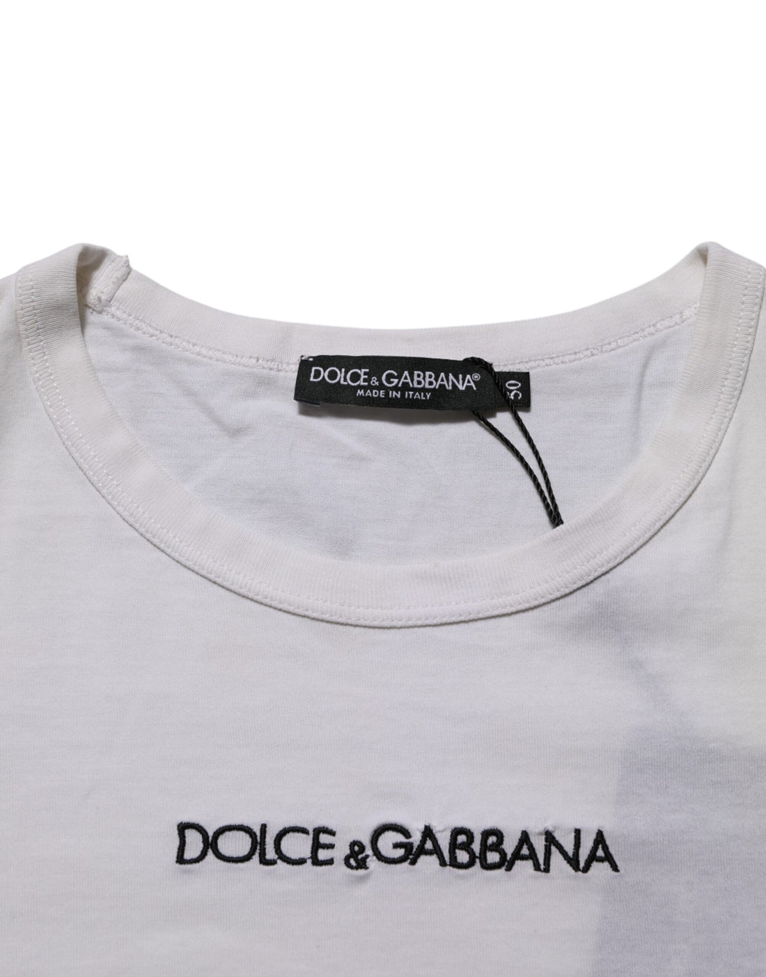 Wit katoenen T-shirt met ronde hals en logoprint voor heren