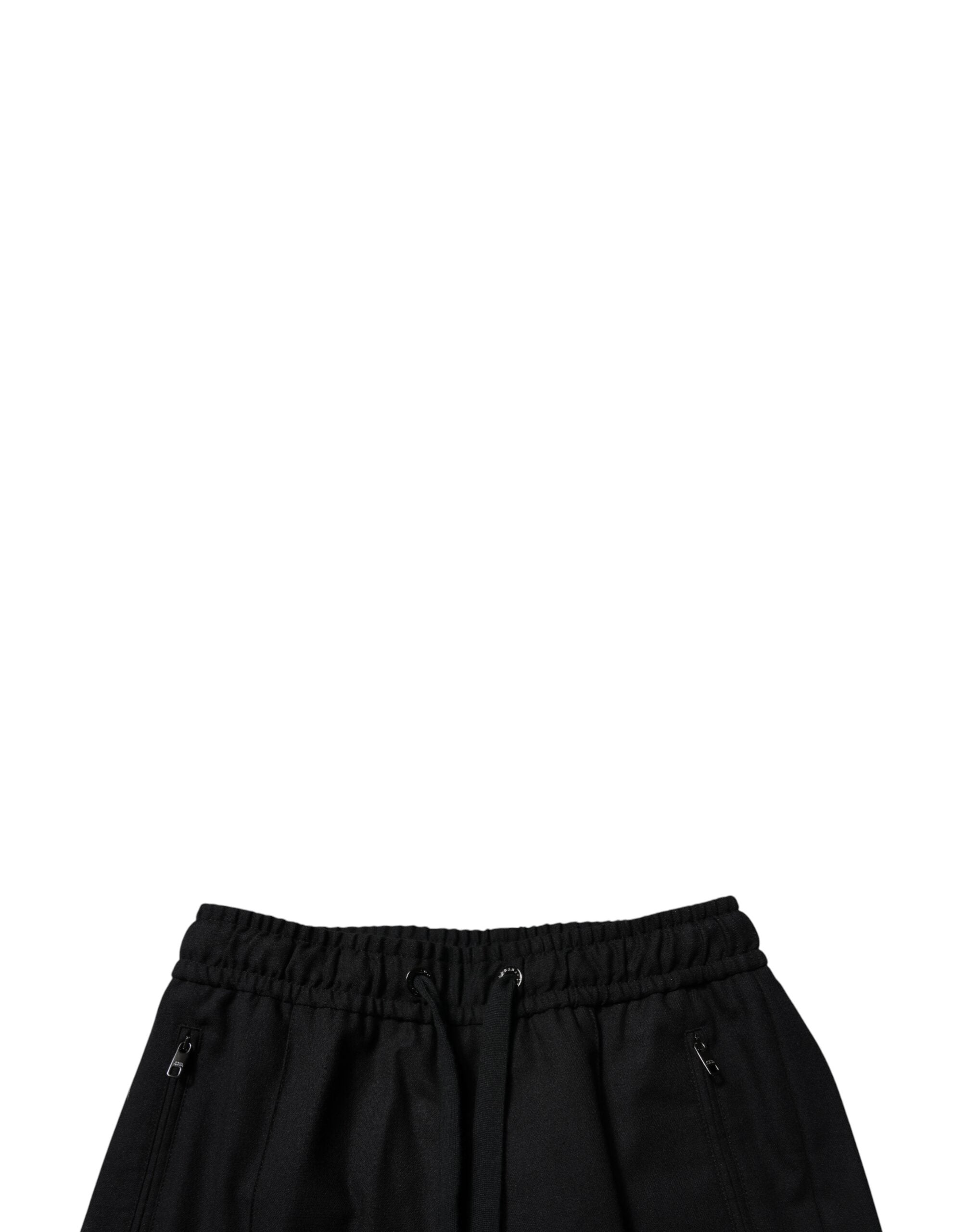 Zwarte wollen skinny joggingbroek voor heren