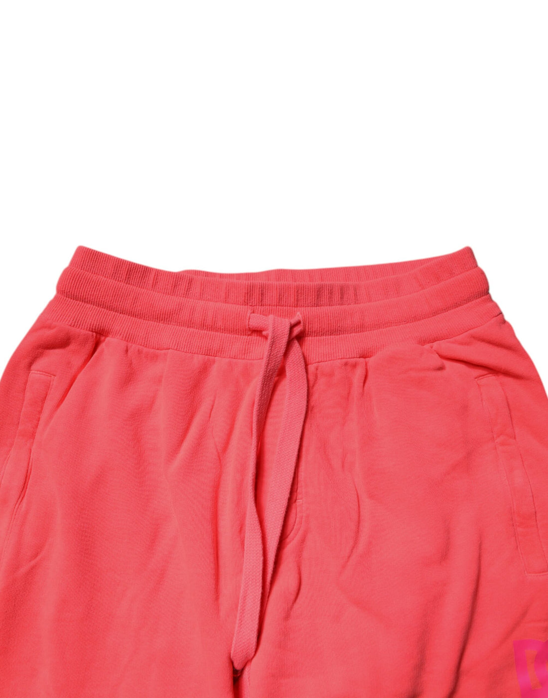 Dolce & Gabbana Neon Red Cotton Jogger Men Sweatpants Pants