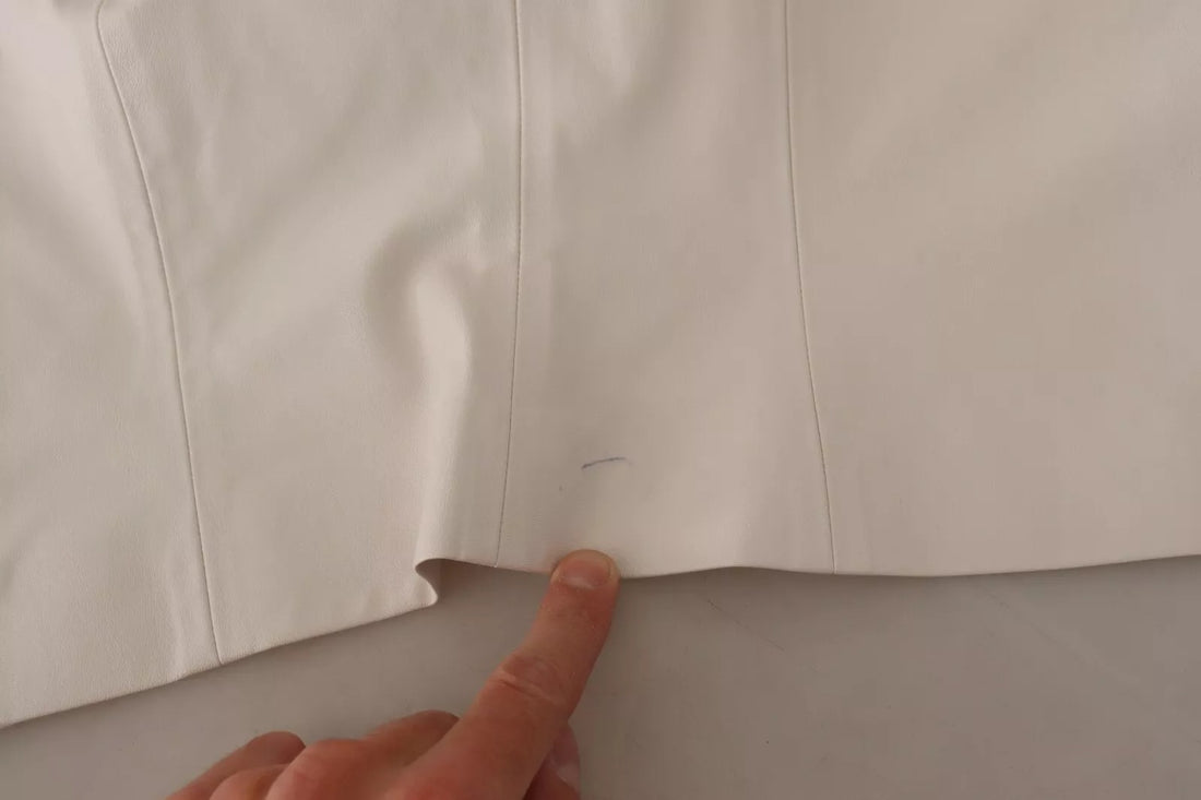 PINKO White Square Neck Button Down Crop Blouse