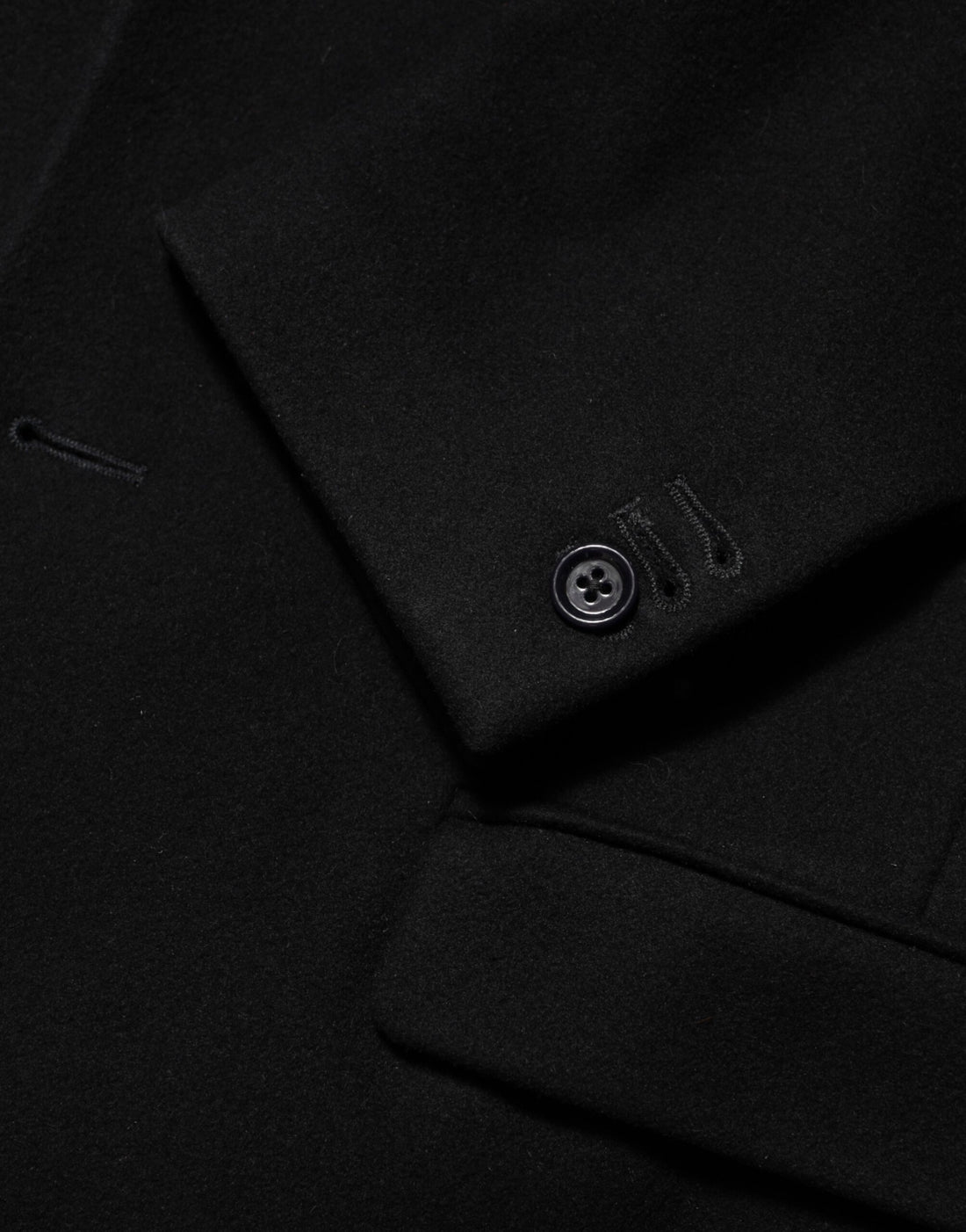 Zwarte Wollen Trenchcoat Jas met Knopen voor Heren