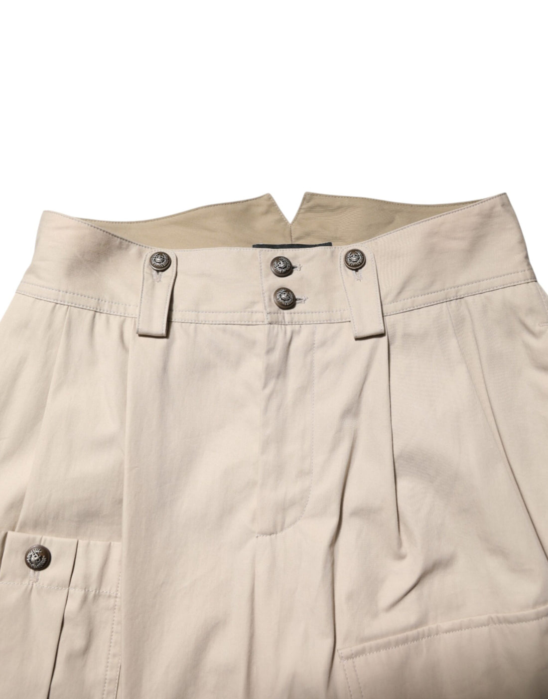 Dolce & Gabbana Beige Cotton Tapered Cargo Men Trouser Pants