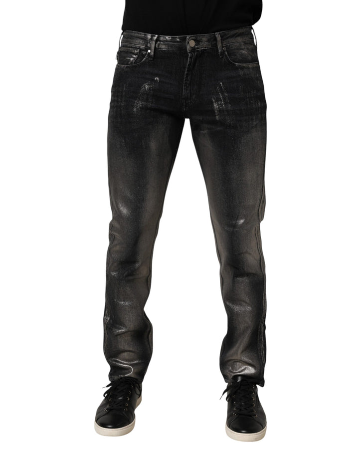 Emporio Armani Black Washed Slim Fit Men Denim Trouser Jeans