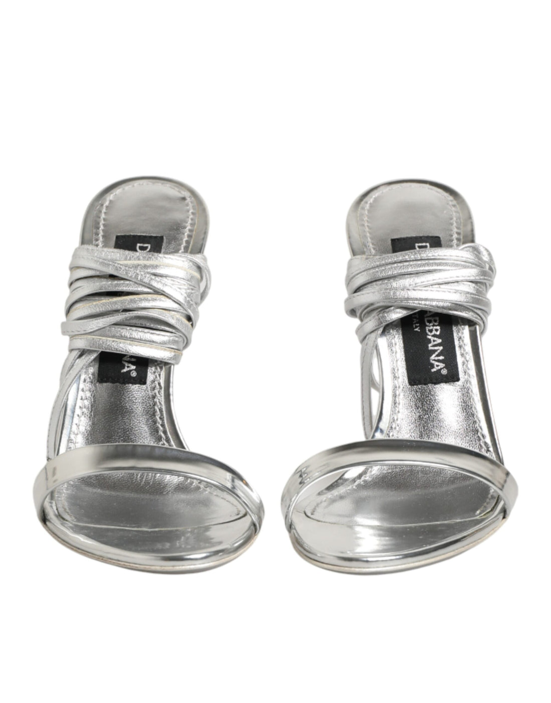 Dolce & Gabbana Silver Strappy High Heels Sandals Shoes