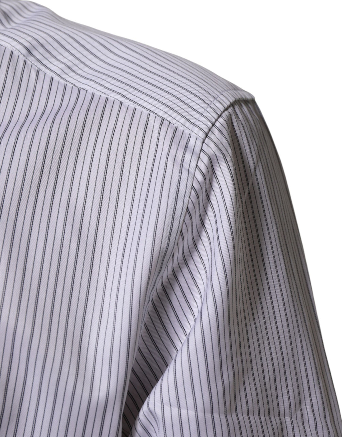 Dolce & Gabbana White Stripes Cotton Men GOLD Dress Shirt