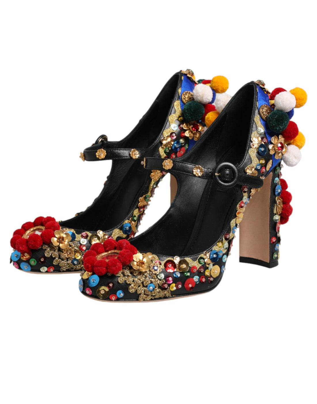 Zwartgoud Versierde MARY JANES Pumps Schoenen