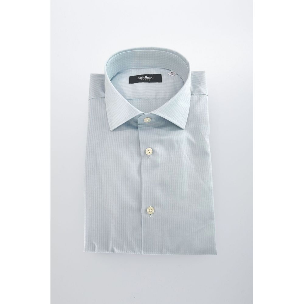 Baldinini Trend Light Blue Cotton Men Shirt