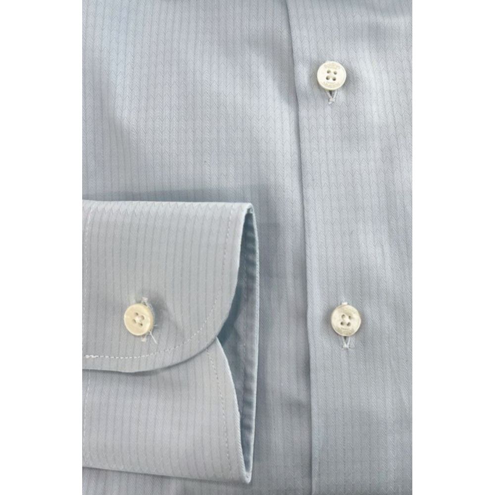 Baldinini Trend Light Blue Cotton Men Shirt