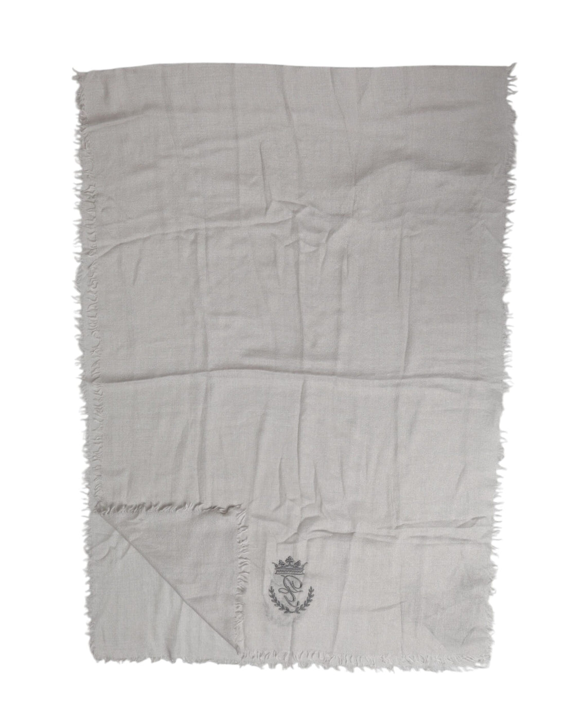 Grijze Kasjmier Gebreide Franjes Nek Foulard 67cm x 200cm Foulard Sjaal