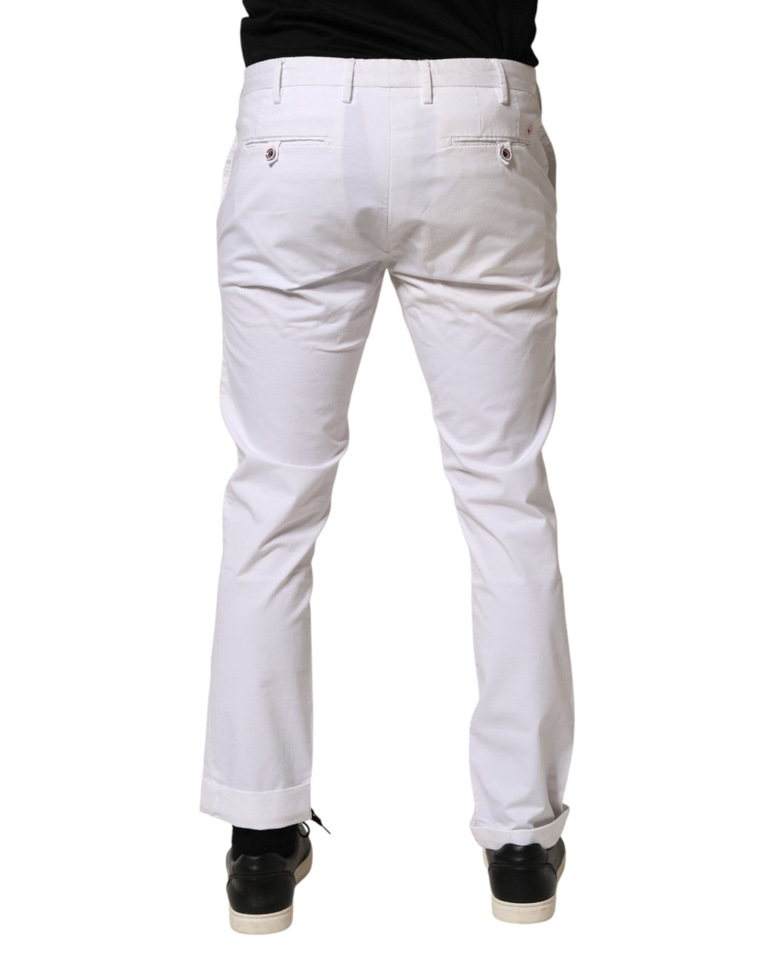 AT.P.CO White Cotton Skinny Fit Mid Waist Denim Trouser Jeans