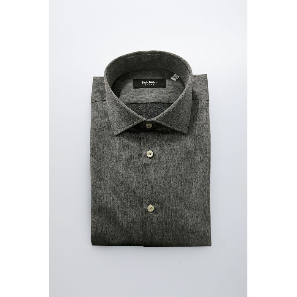 Baldinini Trend Gray Cotton Men Shirt