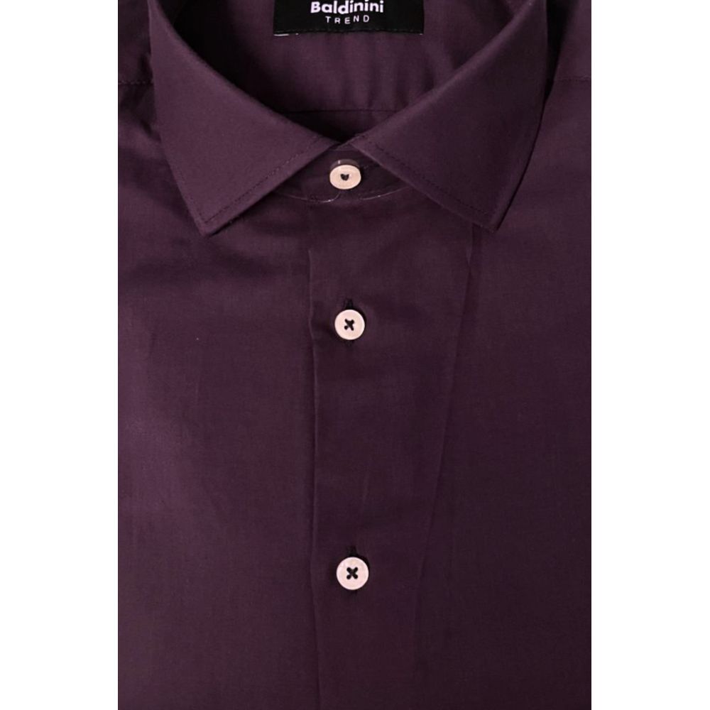 Baldinini Trend Purple Cotton Men Shirt