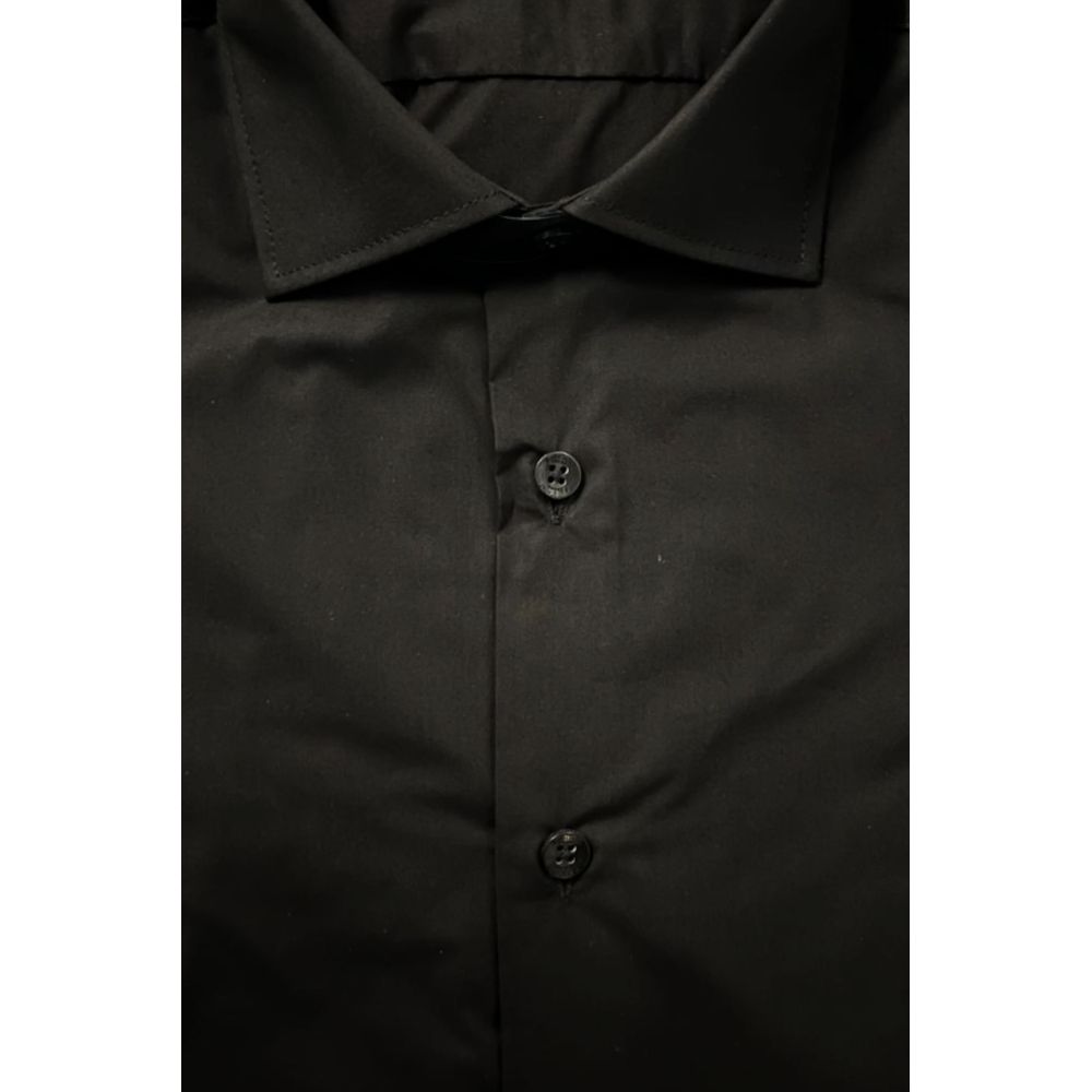 Baldinini Trend Black Cotton Men's Shirt