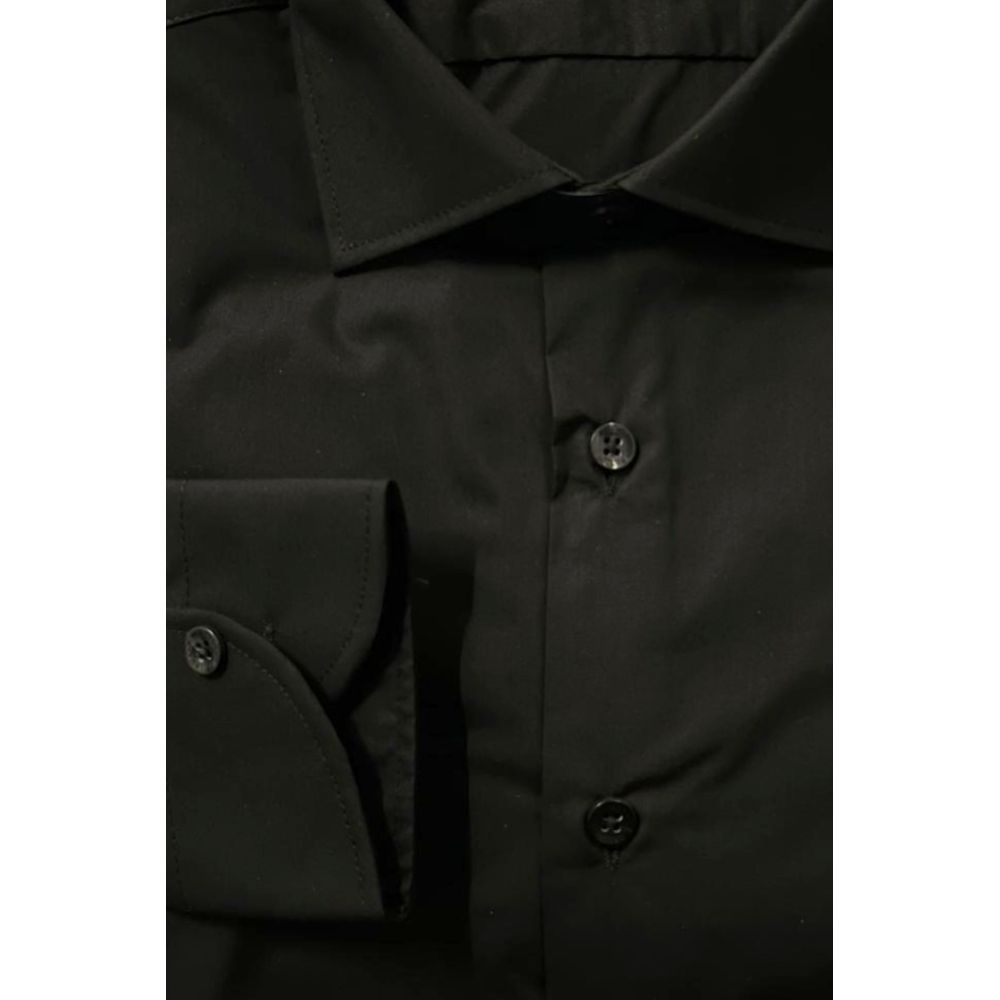 Baldinini Trend Black Cotton Men's Shirt