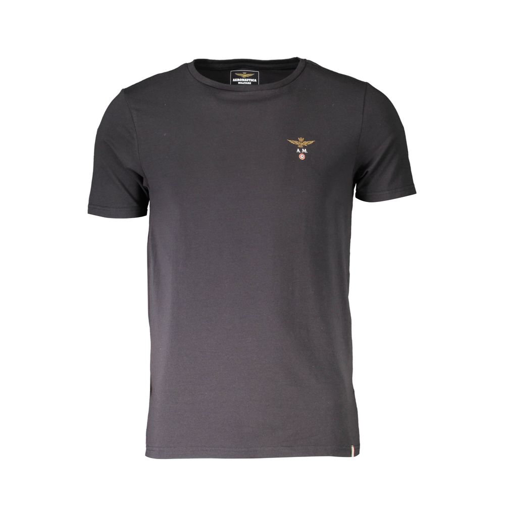 Aeronautica Militare Black Cotton Men's T-Shirt