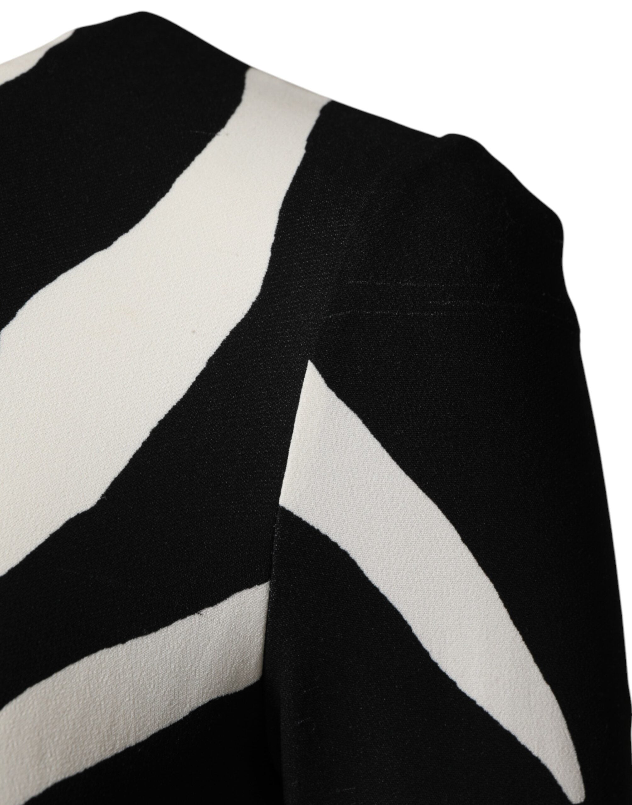 Dolce & Gabbana Black White Zebra Viscose Sheath Midi Dress