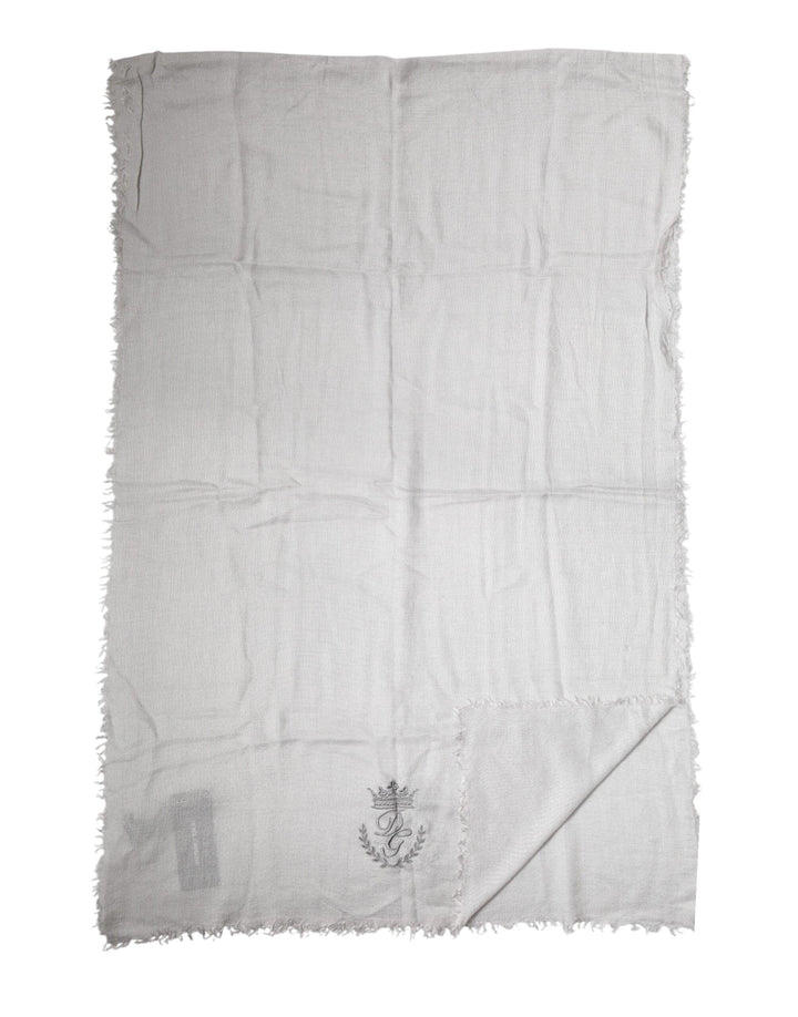 Dolce & Gabbana Gray Cashmere Knit Neck Wrap Shawl Scarf