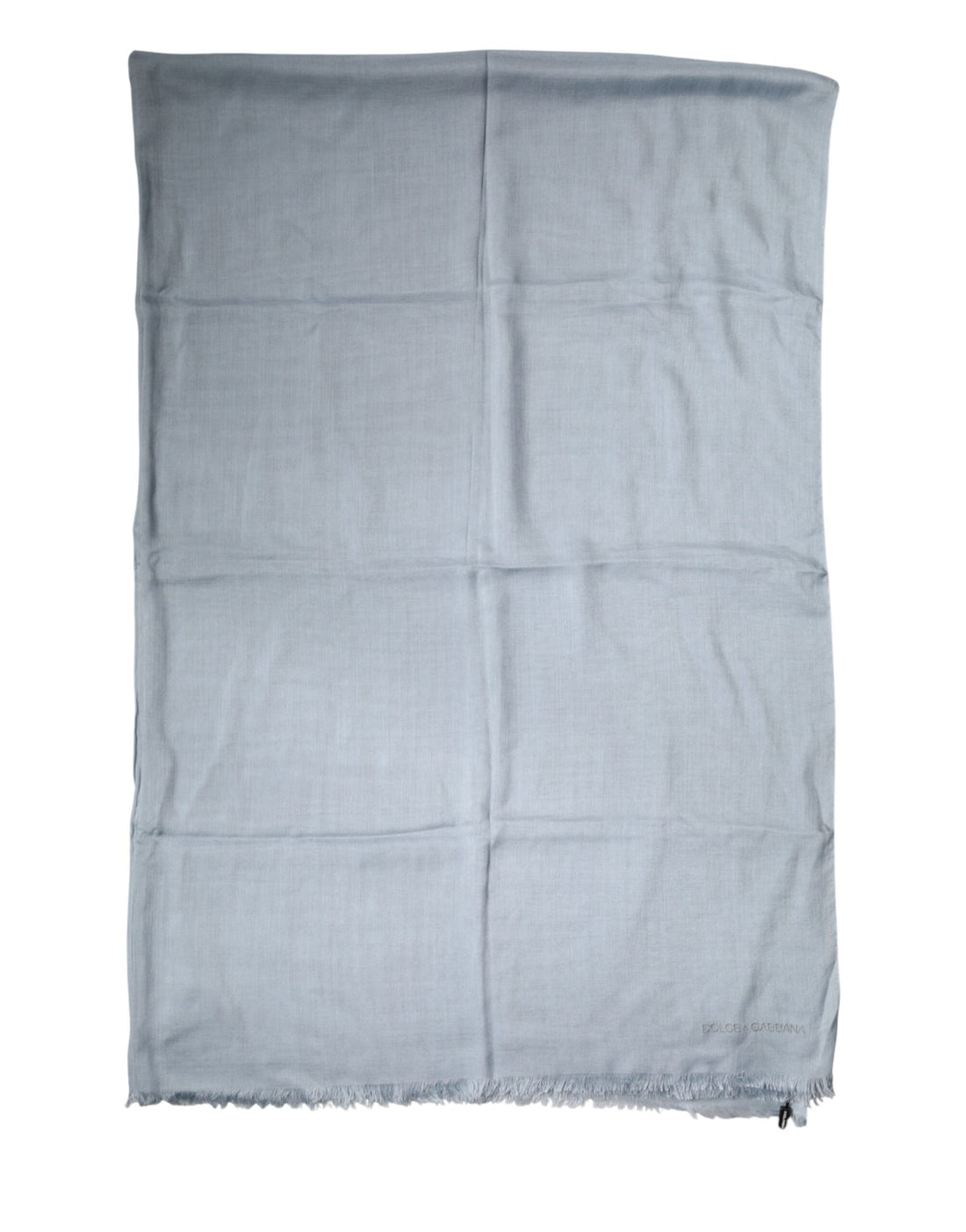 Dolce & Gabbana Light Blue Cashmere Knitted Shawl Scarf