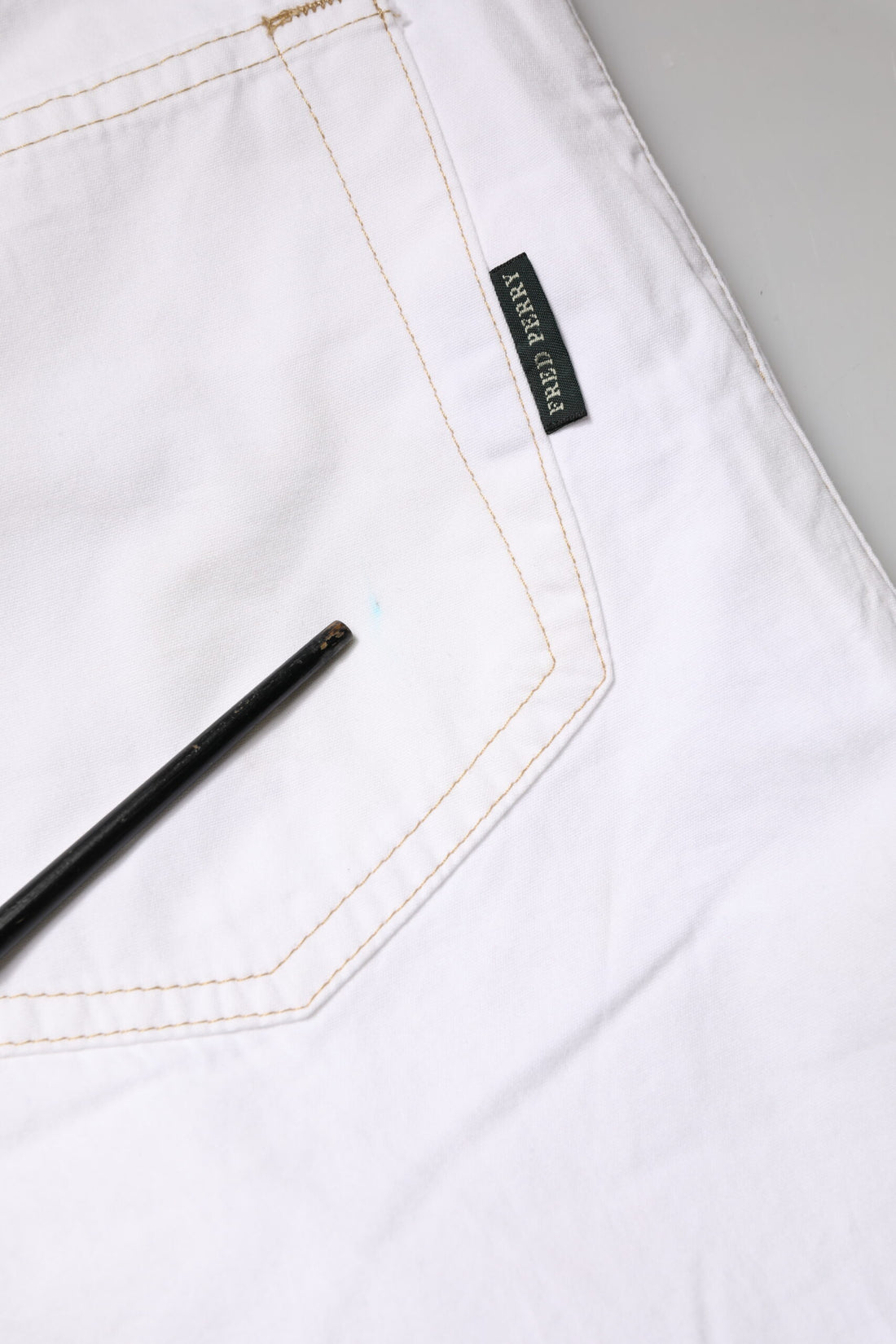 Witte Katoenen Rechte Spijkerbroek Voor Heren Met Middelhoge Taille