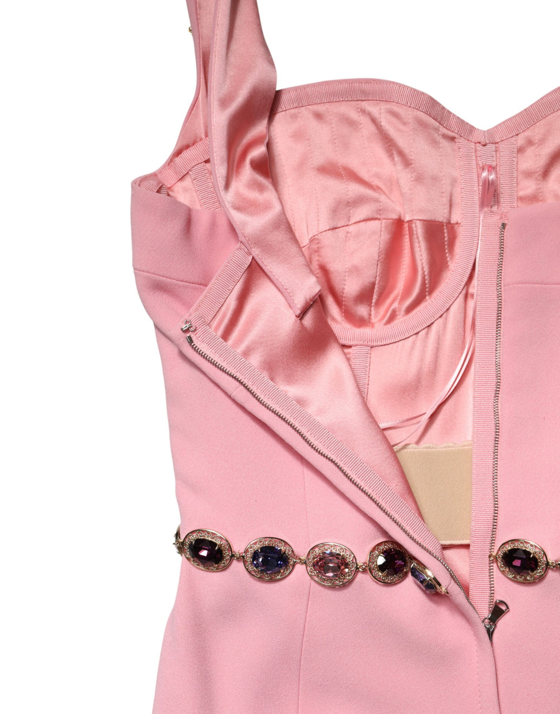Roze Kristal Schede Zeemeermin Lange Galajurk