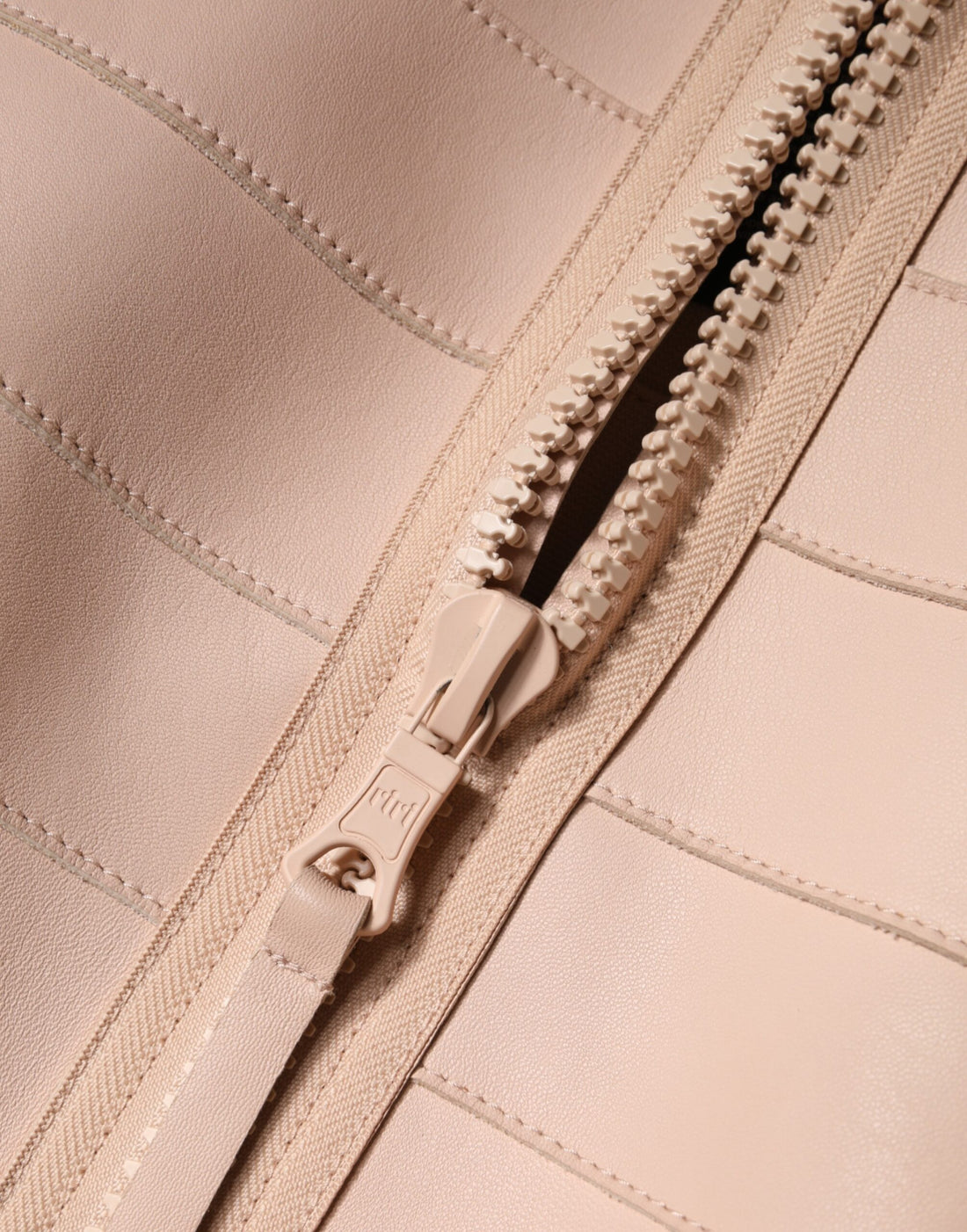Dsquared² Beige Leather Short Sleeves Sheath Mini Dress