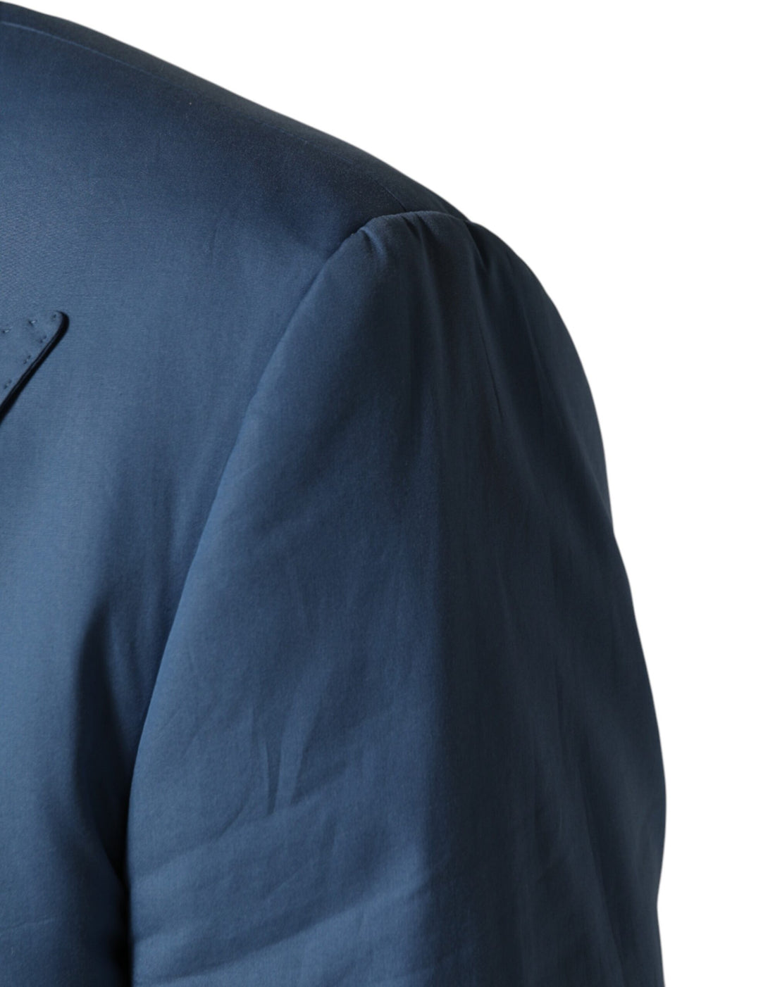 Blauw katoenen double-breasted 2-delig pak