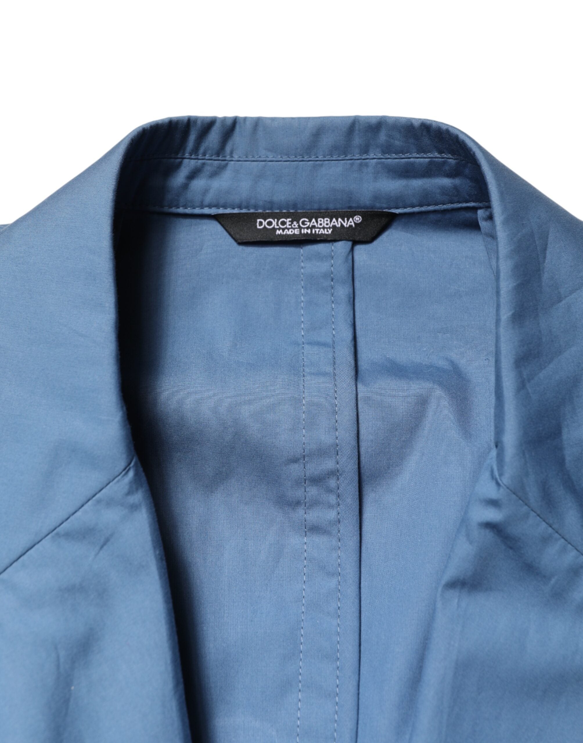 Blauw katoenen double-breasted 2-delig pak