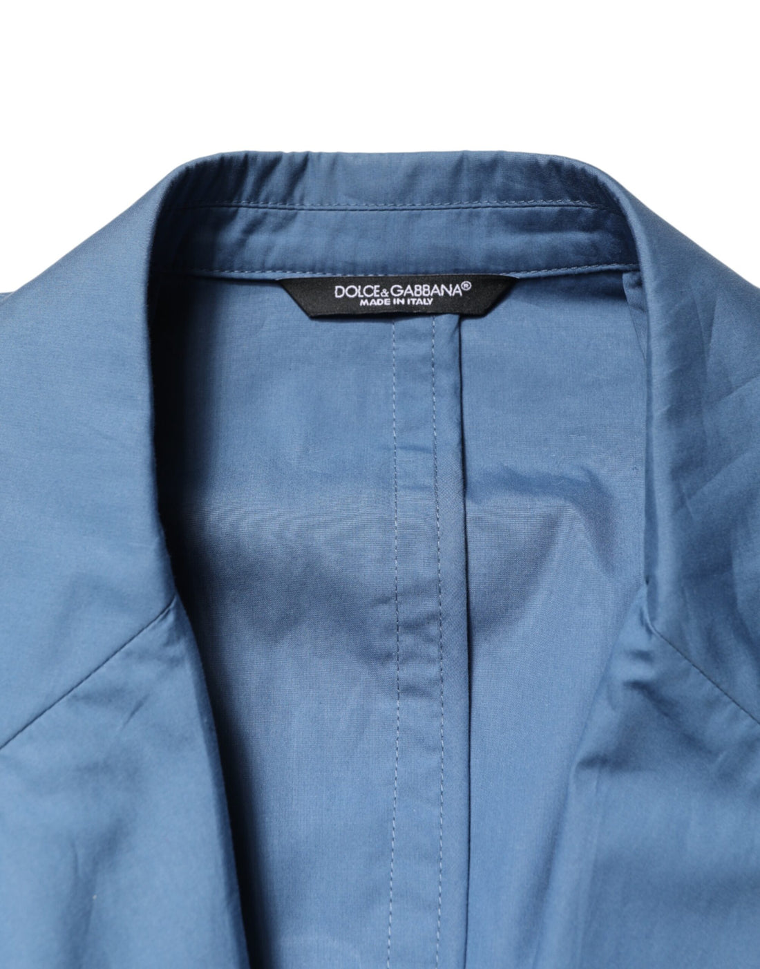 Blauw katoenen double-breasted 2-delig pak