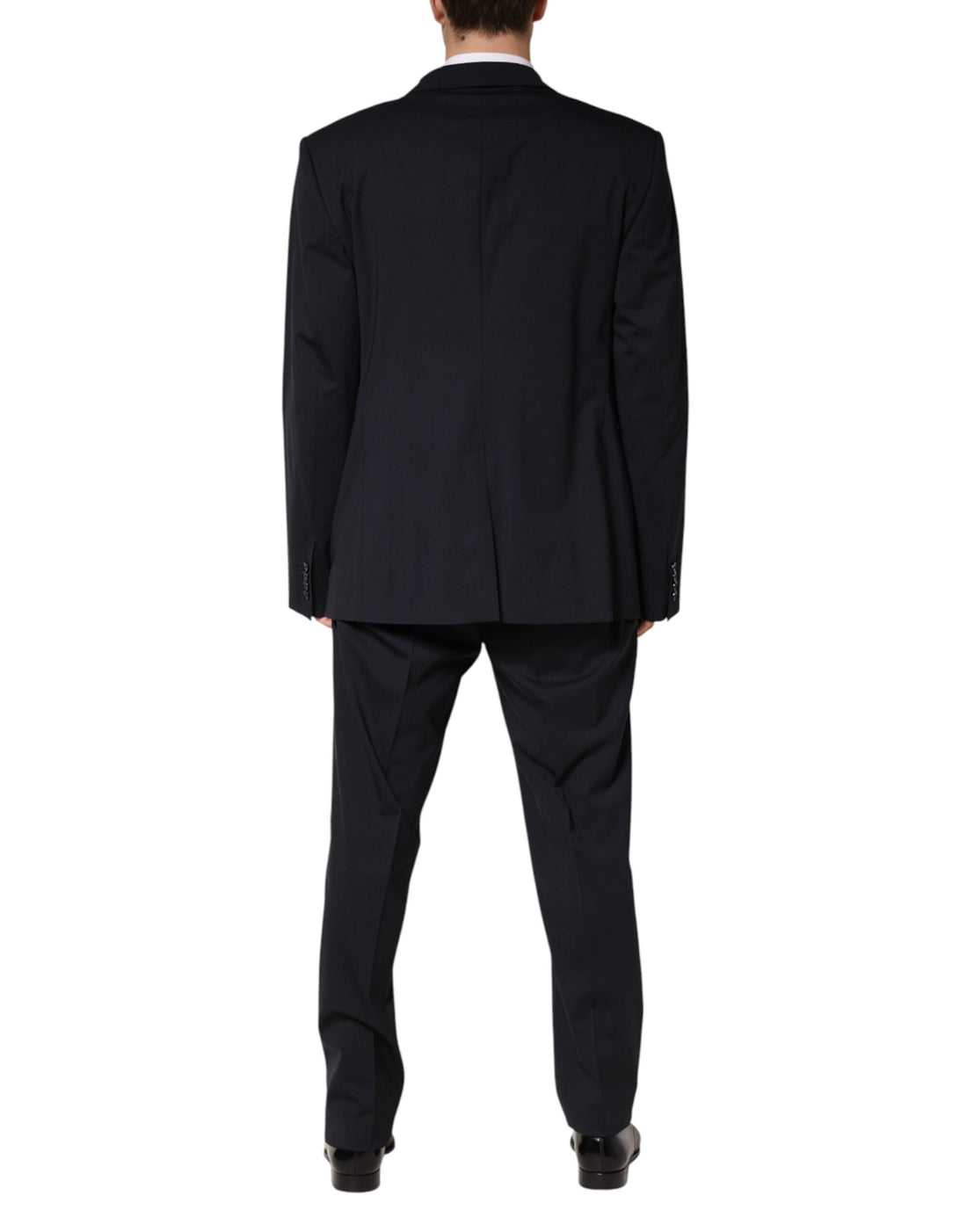 Dolce & Gabbana Blue Wool Double Breasted 2 Piece Men Suit