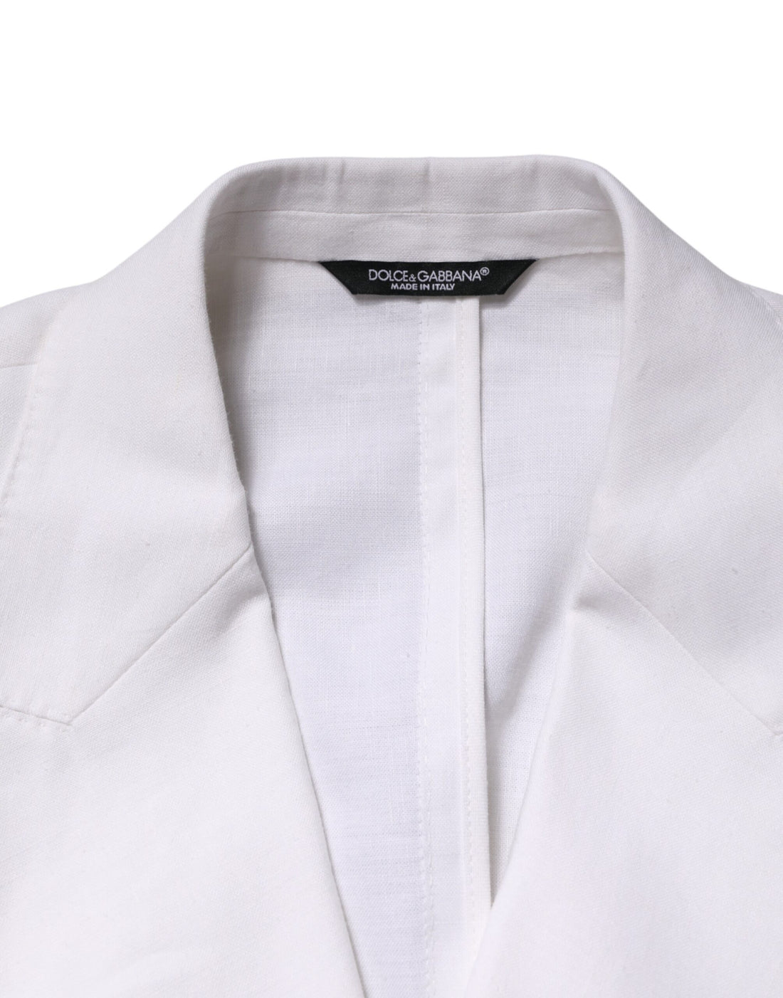 Witte linnen double-breasted blazer met 2 knopen