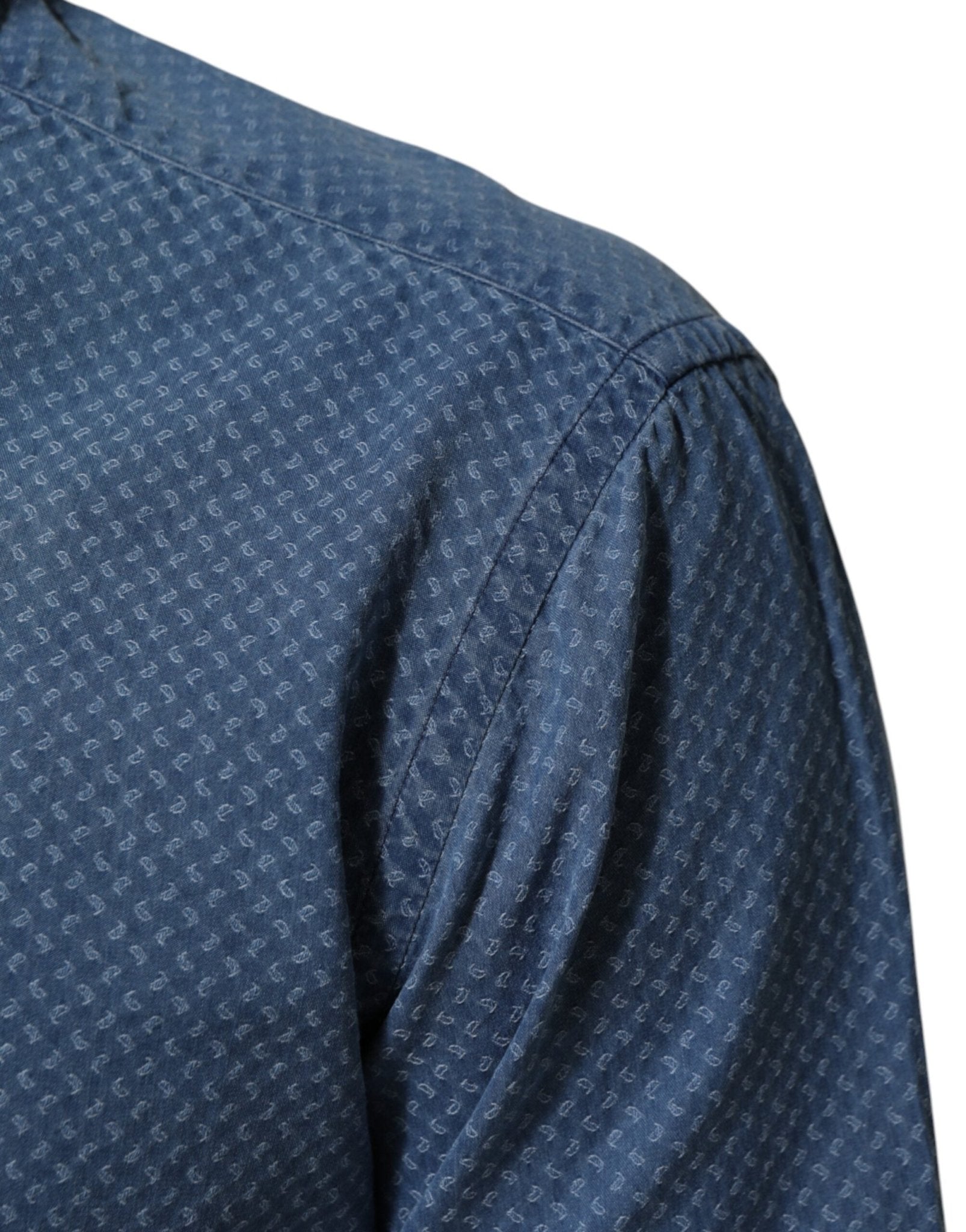 AGLINI Blue Cotton Slim Fit Collared Long Sleeve Casual Shirt - RIMODA