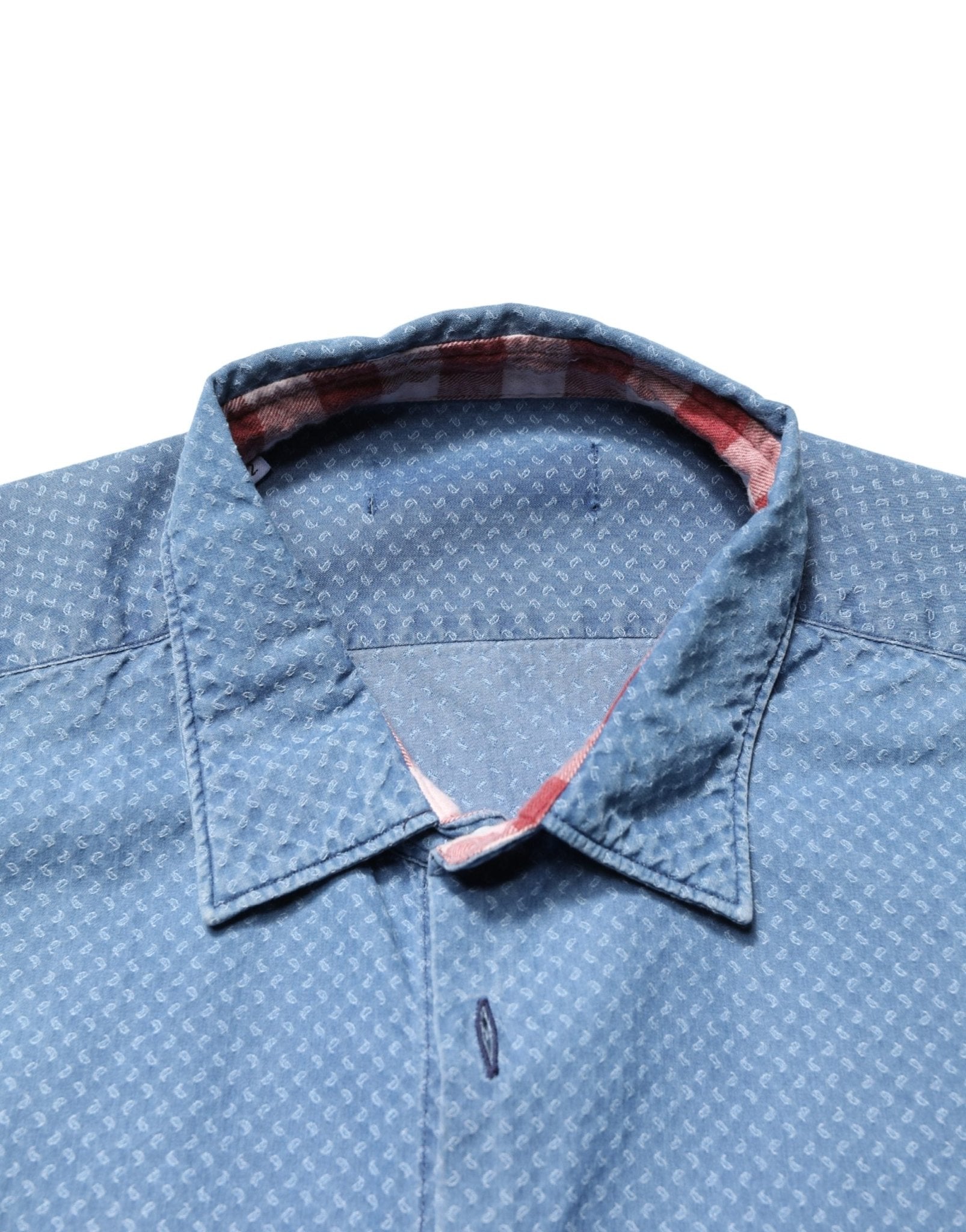 AGLINI Blue Cotton Slim Fit Collared LongSleeve Casual Shirt - RIMODA