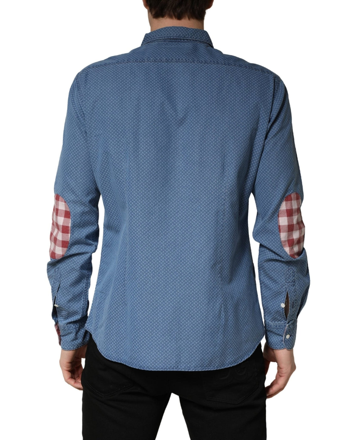 AGLINI Blue Cotton Slim Fit Collared LongSleeve Casual Shirt - RIMODA