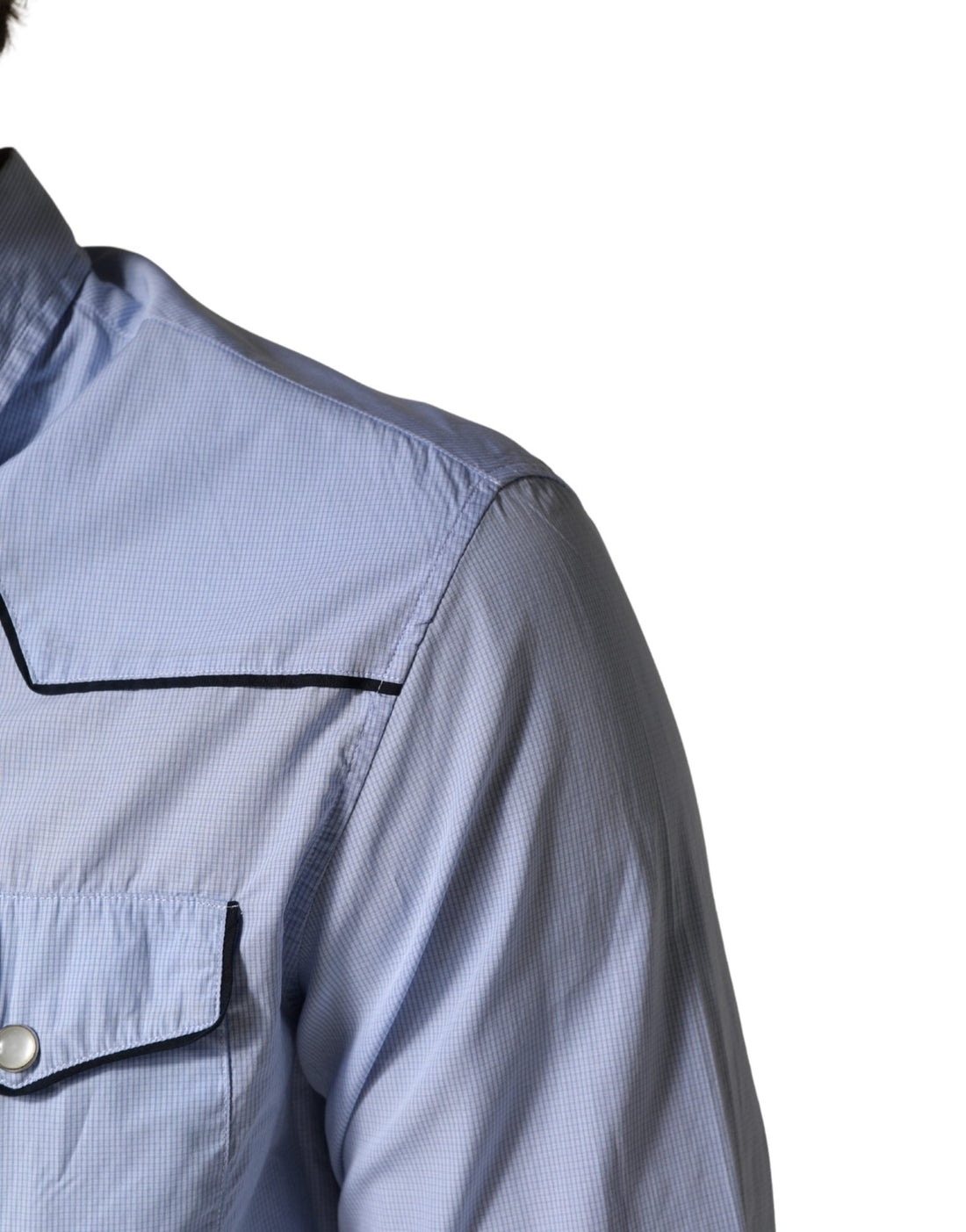 AGLINI Light Blue Slim Fit Collared Long Sleeve Casual Shirt - RIMODA