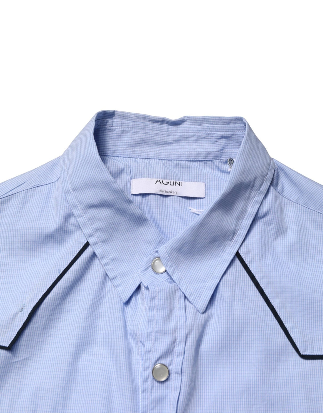 AGLINI Light Blue Slim Fit Collared Long Sleeve Casual Shirt - RIMODA