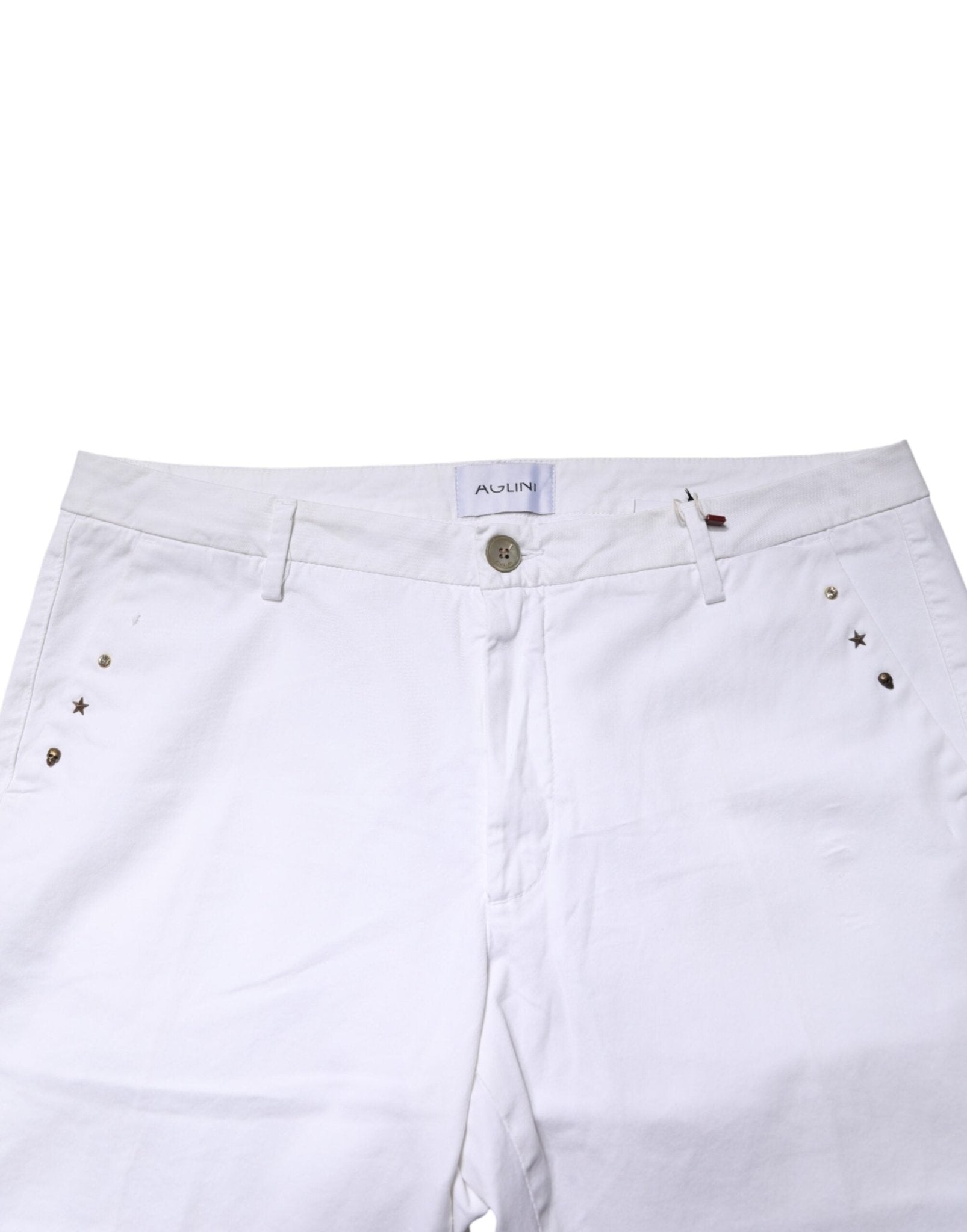 AGLINI White Skinny Fit Mid Waist Men Denim Trouser Jeans - RIMODA